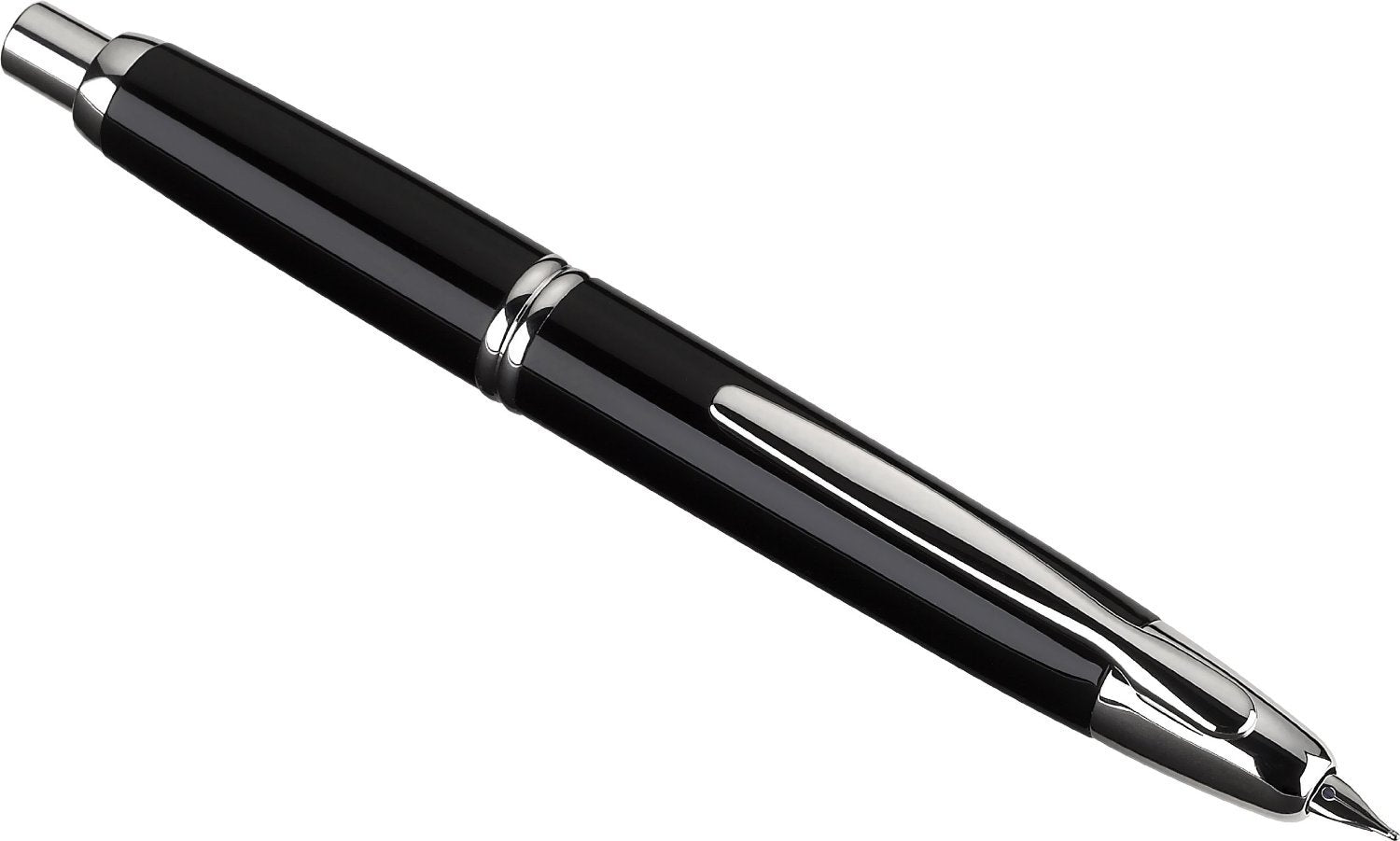 PILOT Vanishing Point Collection Refillable & Retractable Fountain Pen, Black Carbonesque Barrel with Rhodium Accents, Blue Ink, Medium Nib (60246)