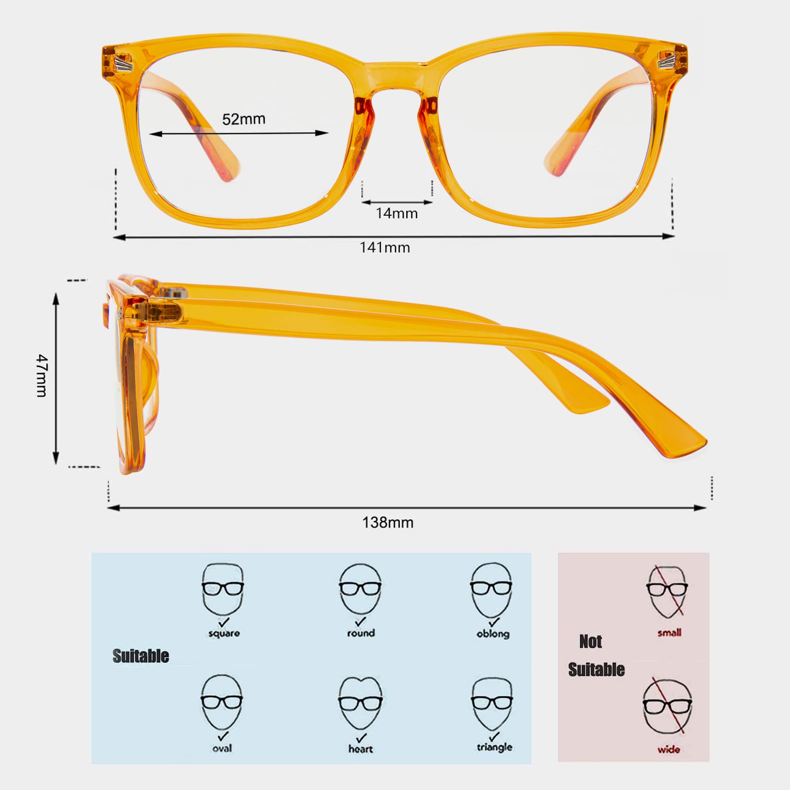MAXJULI Blue Light Blocking Glasses,Computer Reading/Gaming/TV/Phones Glasses for Women Men(Transparent)