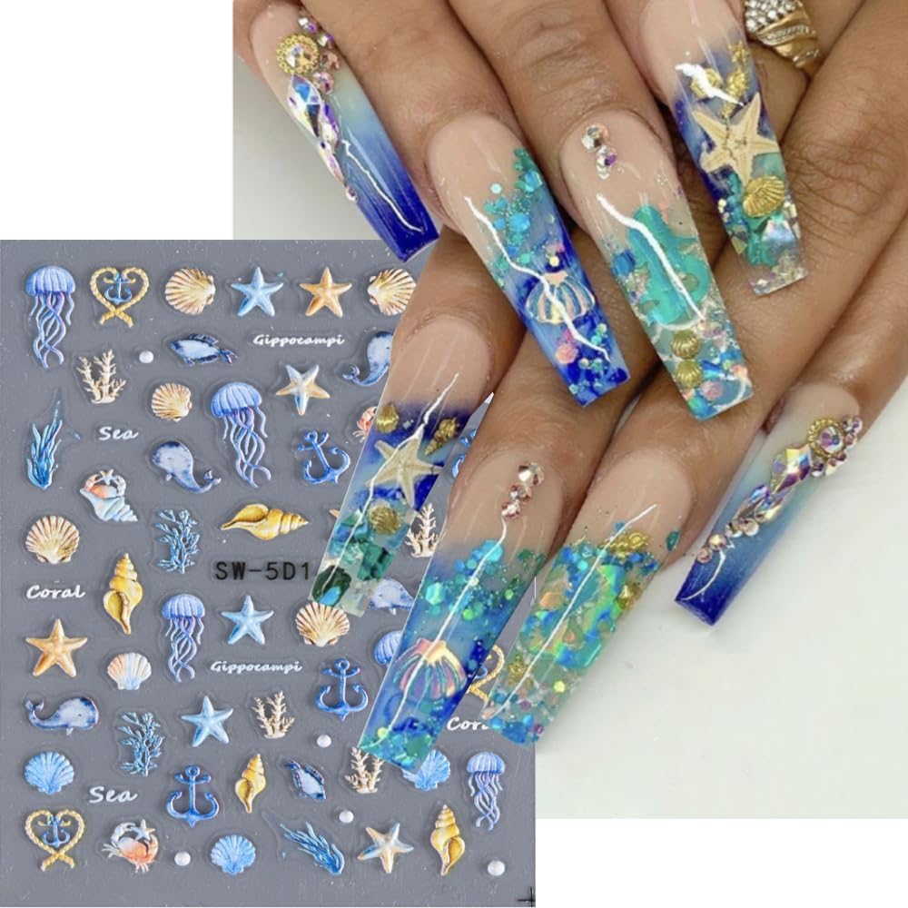 Christmas Nail Art Stickers Decals 5D Embossed Santa Claus Xmas Tree Nail Decals with Crystal 1PCS Cute Bear Bow Candy Cane Snowflake Christmas Nails Adhesive Stickers for Holiday Manicure Decorations