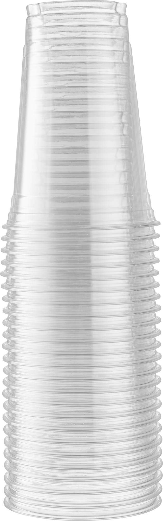 Crystal Clear PET Cups for Iced Coffee,Milkshake, Cold Drinks, Slush, Smoothy's, Slurpee, Ice cream, Dessert, Party's, Plastic Disposable Cups (50, 12 oz)