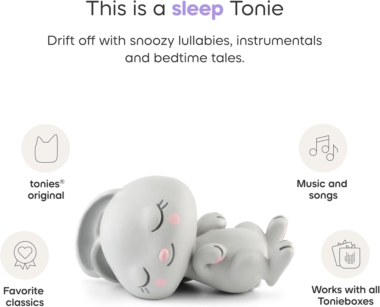 Tonies Sleepy Friends: Classical Music Audio Toy Figurine Featuring Sleepy Rabbit