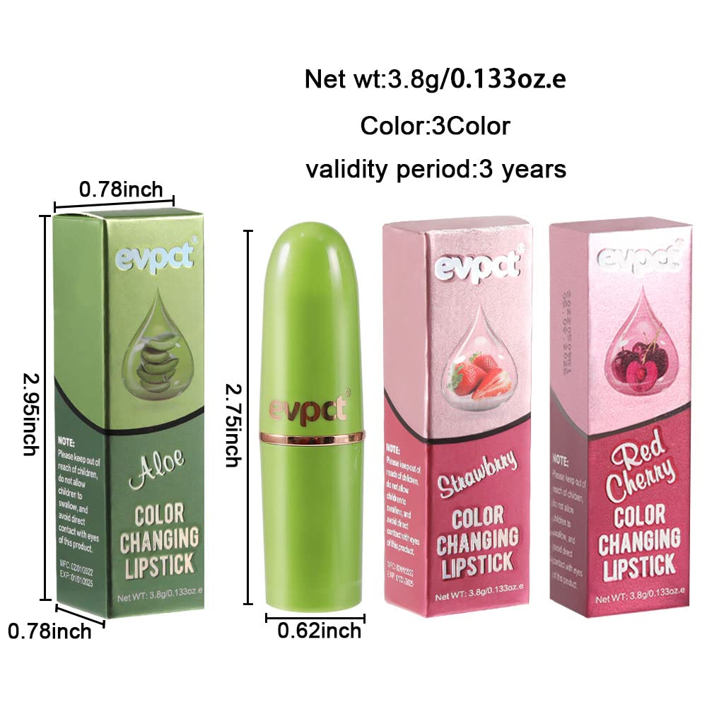 evpct 2Pcs Blueberry Tinted Lip Balms PH Lip Color Changing Lipstick Balm Stain Gift Set Queen for Women Girls Korean Mood Long Lasting Color Change Light Pink Lipstick Lip Tint Plumper Gloss
