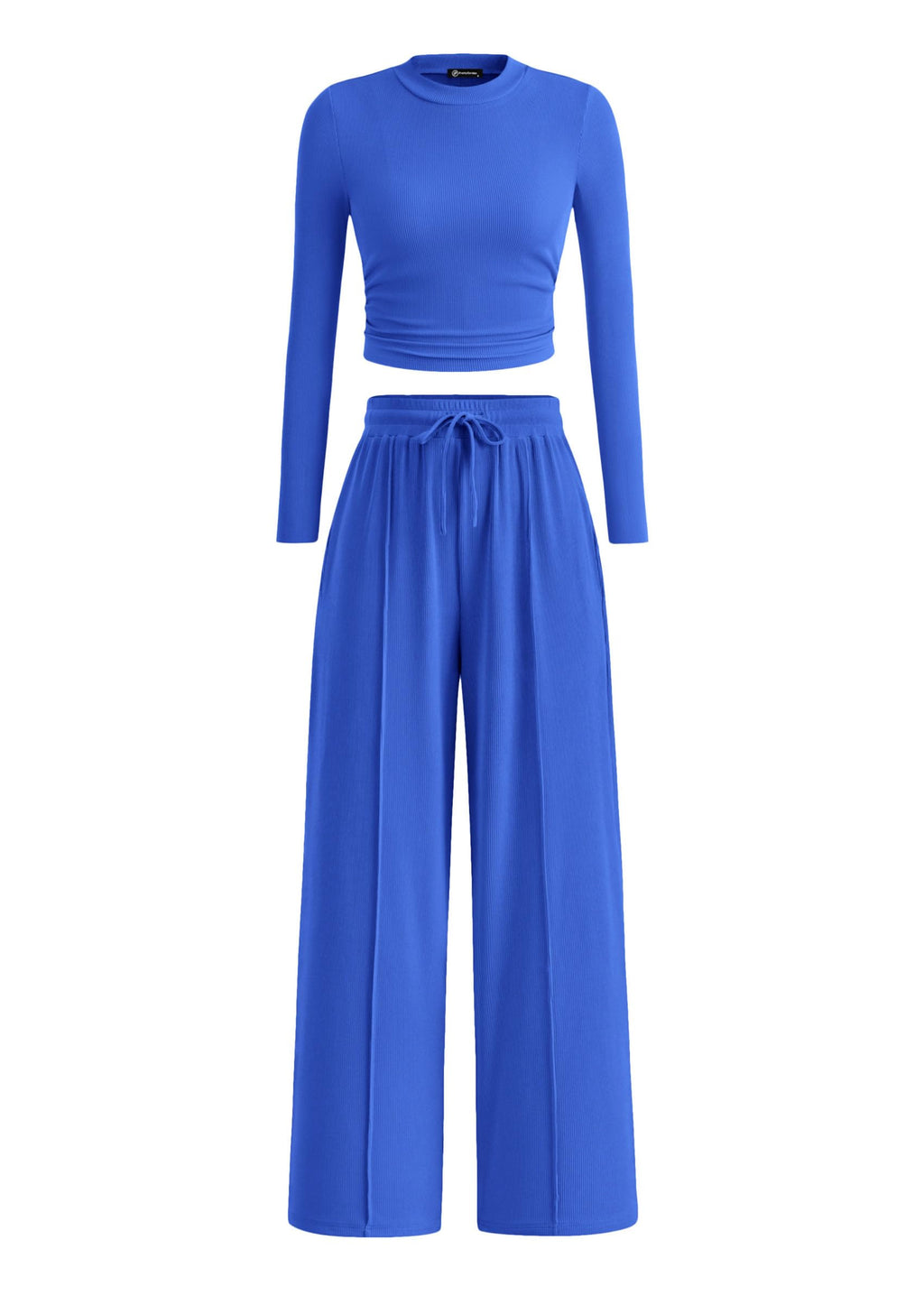 PRETTYGARDEN Women's 2 Piece Sets 2026 Fall Long Sleeve Crop Tops Wide Leg Pants Matching Outfit Tracksuits Spring Clothes