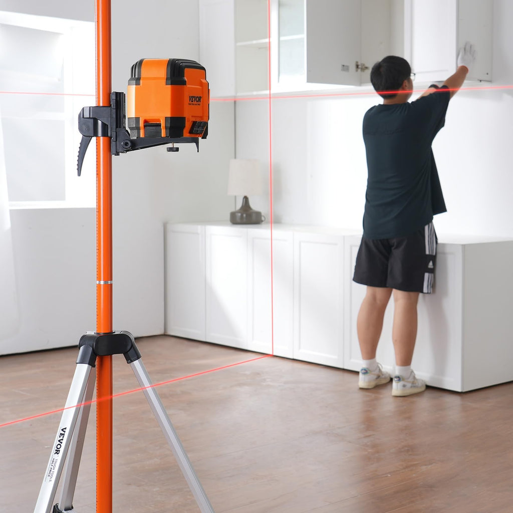 VEVOR Laser Level Tripod Stand, 5/8"-11 Thread Mount, 16.53-65.55 inch Height Adjustment Heavy Duty Survey Tripod for Construction Laser Level Scanner, Retractable Legs Non-Skid Feet Professional