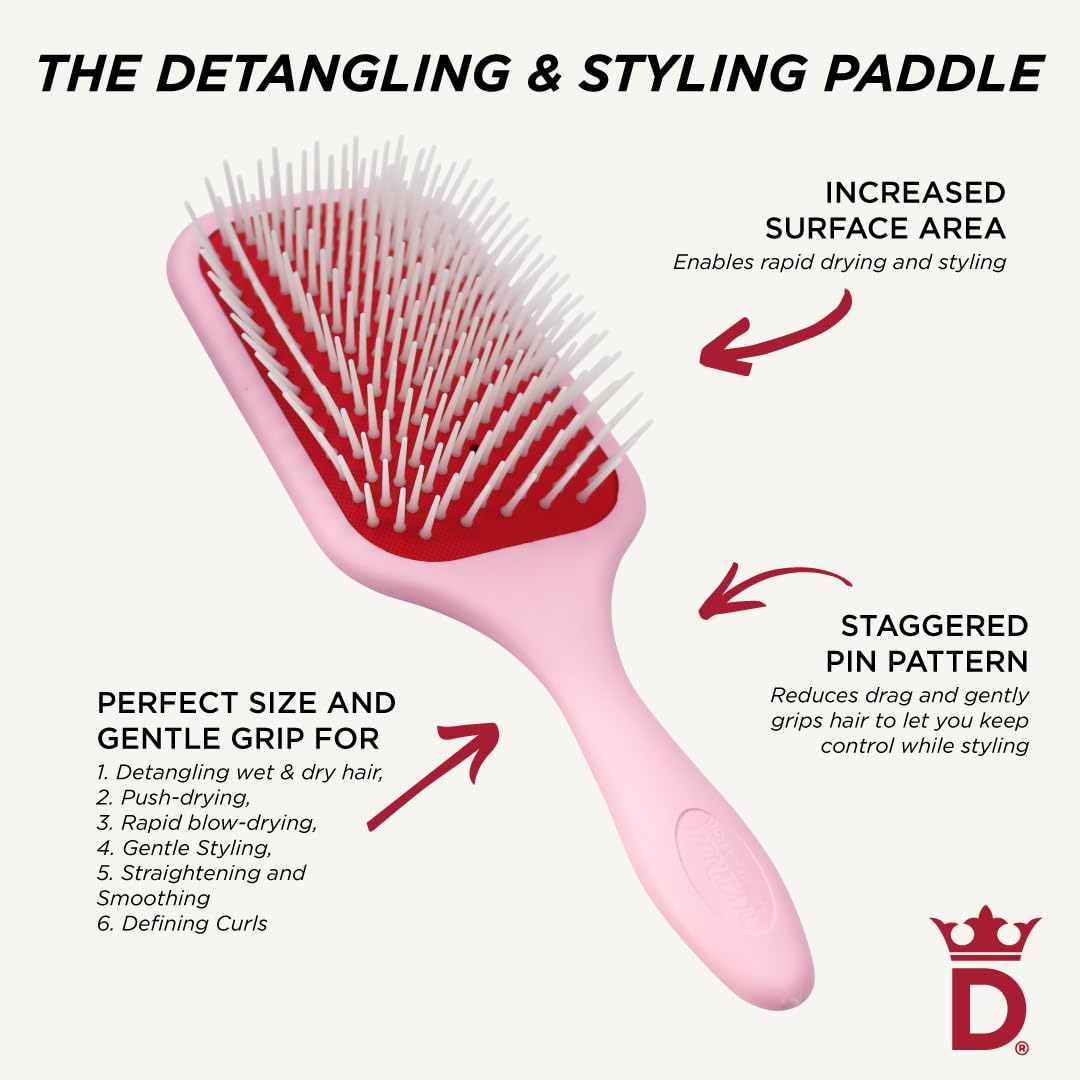 Denman Power Paddle Hair Brush for Quick and Convenient Detangling, Blow Drying and Styling - Combination of D3 Styling Pens & Paddle Brush - For Men and Women P038