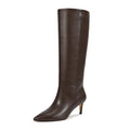 wetkiss Knee High Boots for Women - Pointed Toe Kitten Heel & Crocodile, Side Full Zipper for Easy Wear, All-Day Comfort Boots for Work, Party and Daily Chic Style
