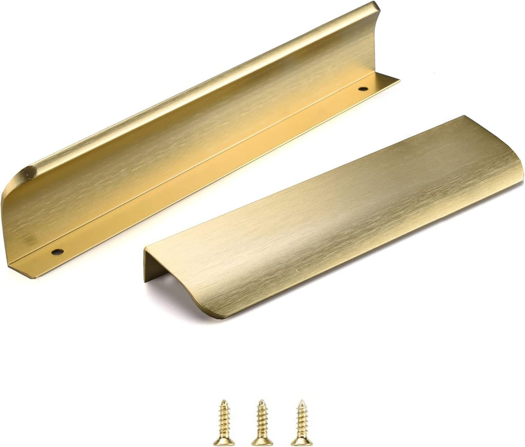 Satanga Edge Finger Pulls for cabinets Kitchen Concealed Drawer Pull Aluminum Hidden Back Mount Door Handle for Home Pack of 5 Modern White 3 Inch Overall Length Easy Installation
