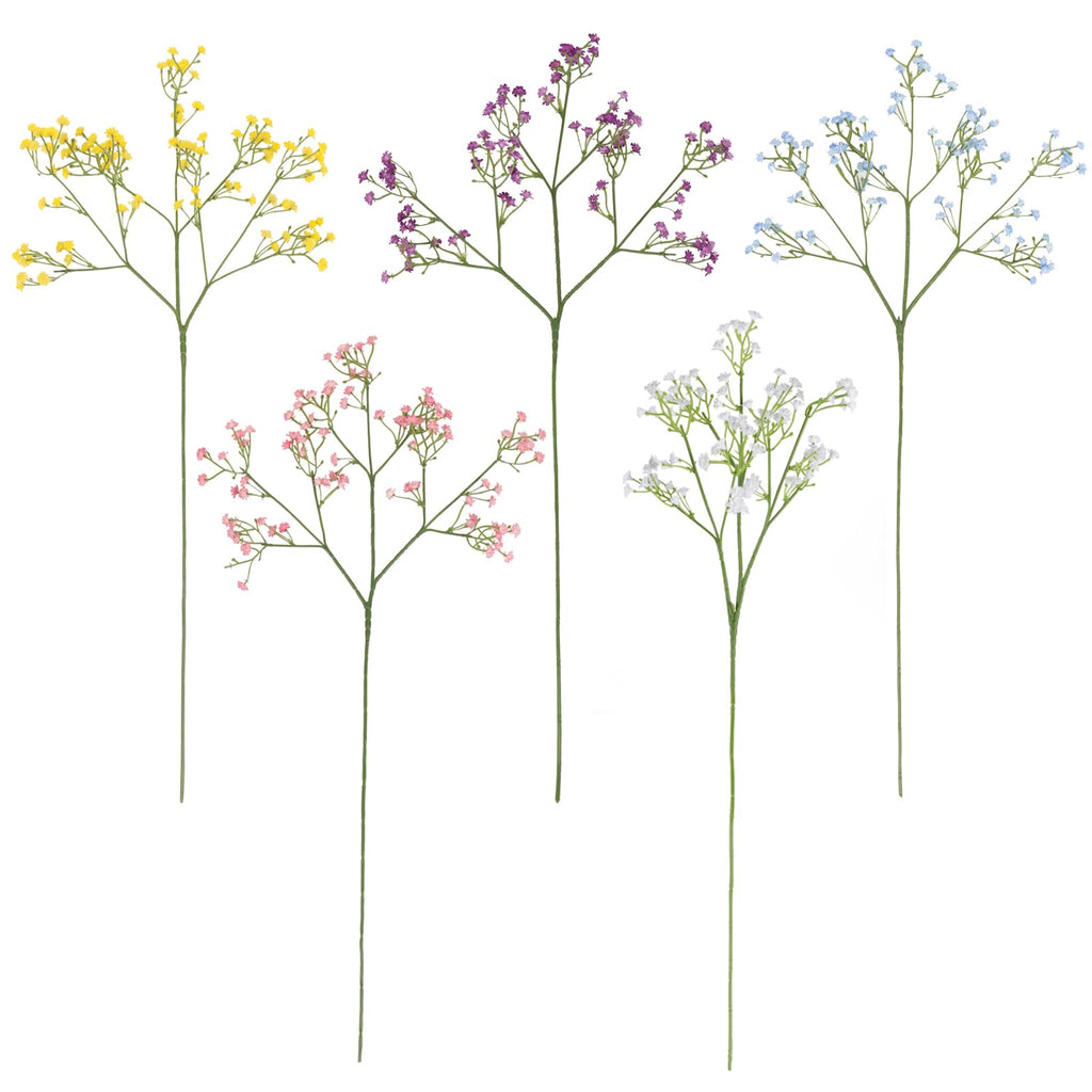 15 PCS Babys Breath Artificial Flowers Fake Babys Breath Flowers Artificial Bulk Blue Gypsophila Bouquets Real Touch Faux Flowers for Wedding Floral Arrangement Party Home Decoration