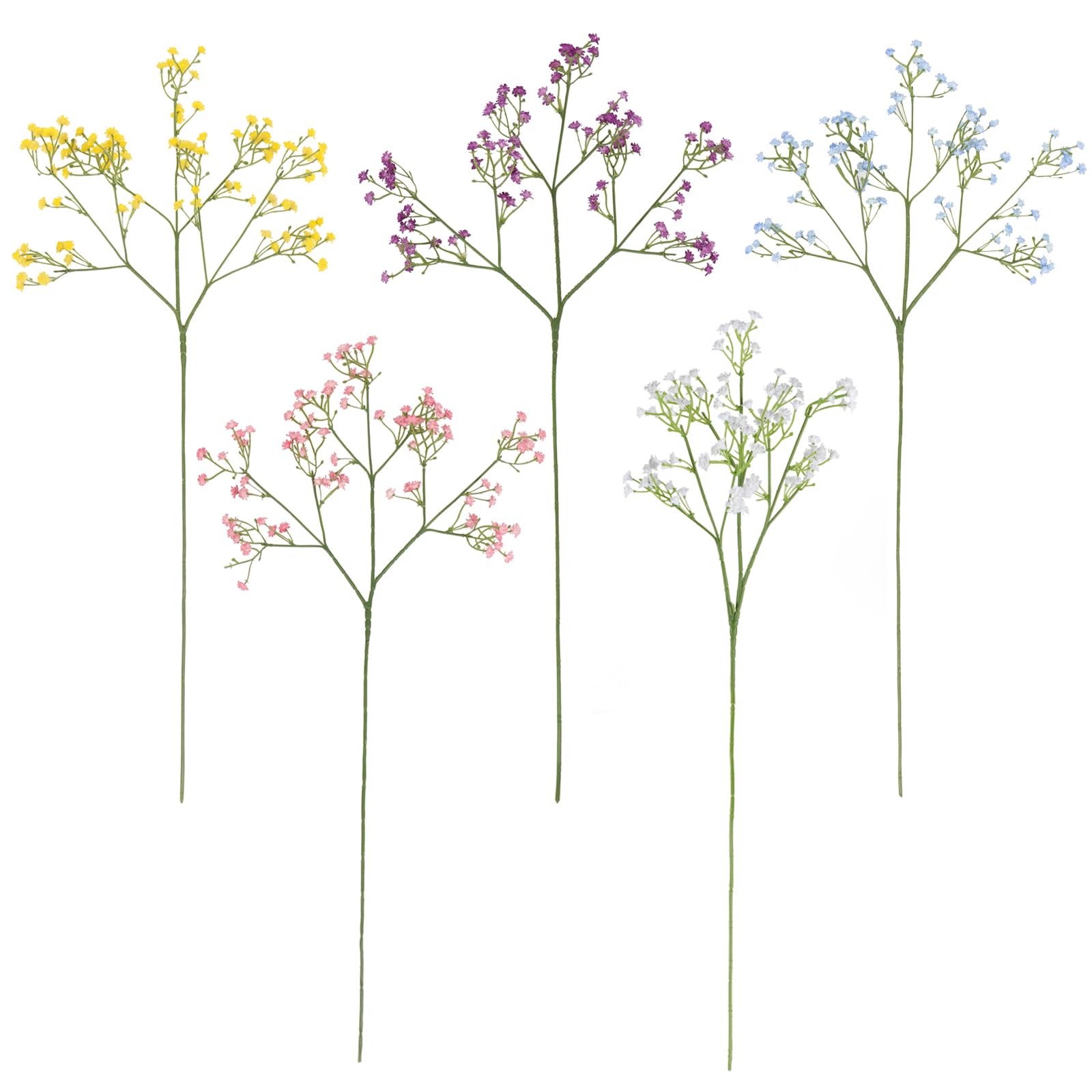 15 PCS Babys Breath Artificial Flowers Fake Babys Breath Flowers Artificial Bulk Blue Gypsophila Bouquets Real Touch Faux Flowers for Wedding Floral Arrangement Party Home Decoration