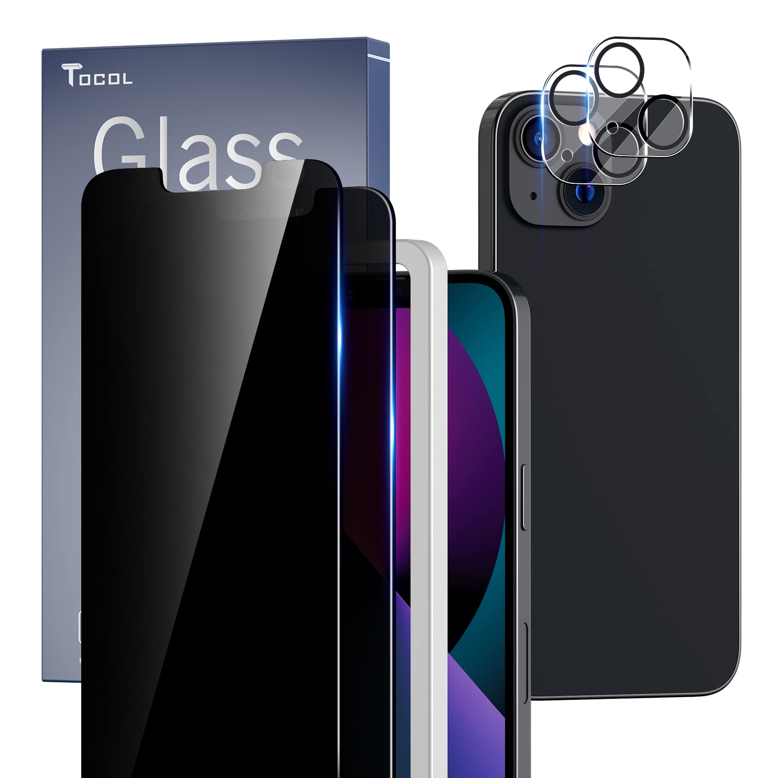 TOCOL [3 Pack] Compatible for Google Pixel 6 5G 6.4'' Tempered Glass Screen Protector & Glass Camera Lens Protector, Case Friendly, Anti-Scratch [Alignment Tool] [Fingerprint Unlock]