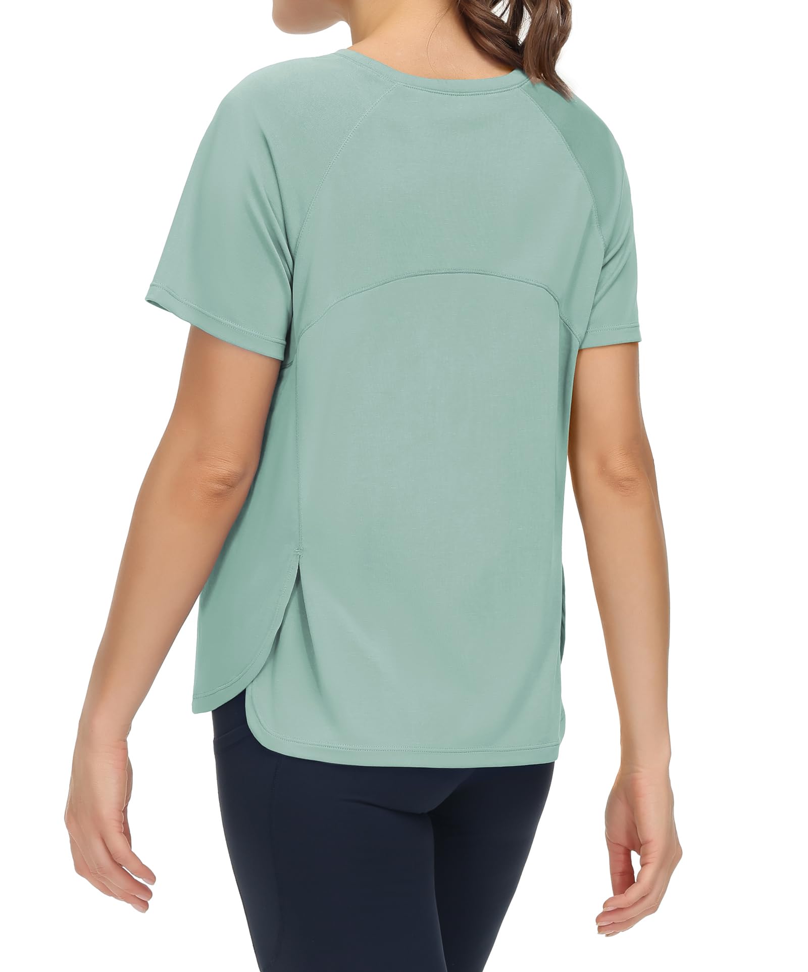THE GYM PEOPLE Women's Short Sleeve Workout Shirts Breathable Yoga T-Shirts with Side Slits Athletic Tee Tops