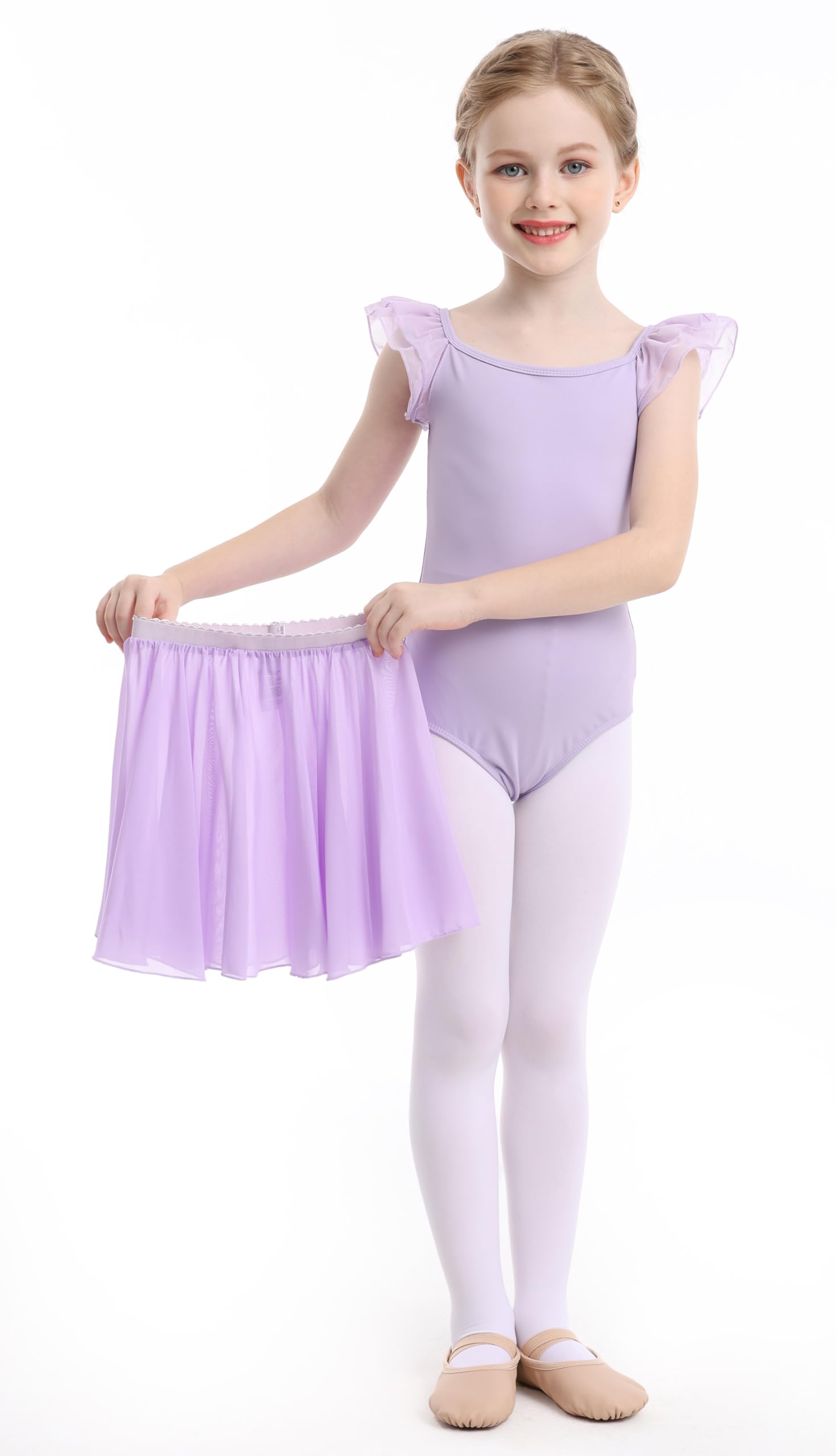 Mecceos Ballet Leotards for Girls Toddler Dance Leotards Short/Long Sleeve Skirt Ballerina Outfits