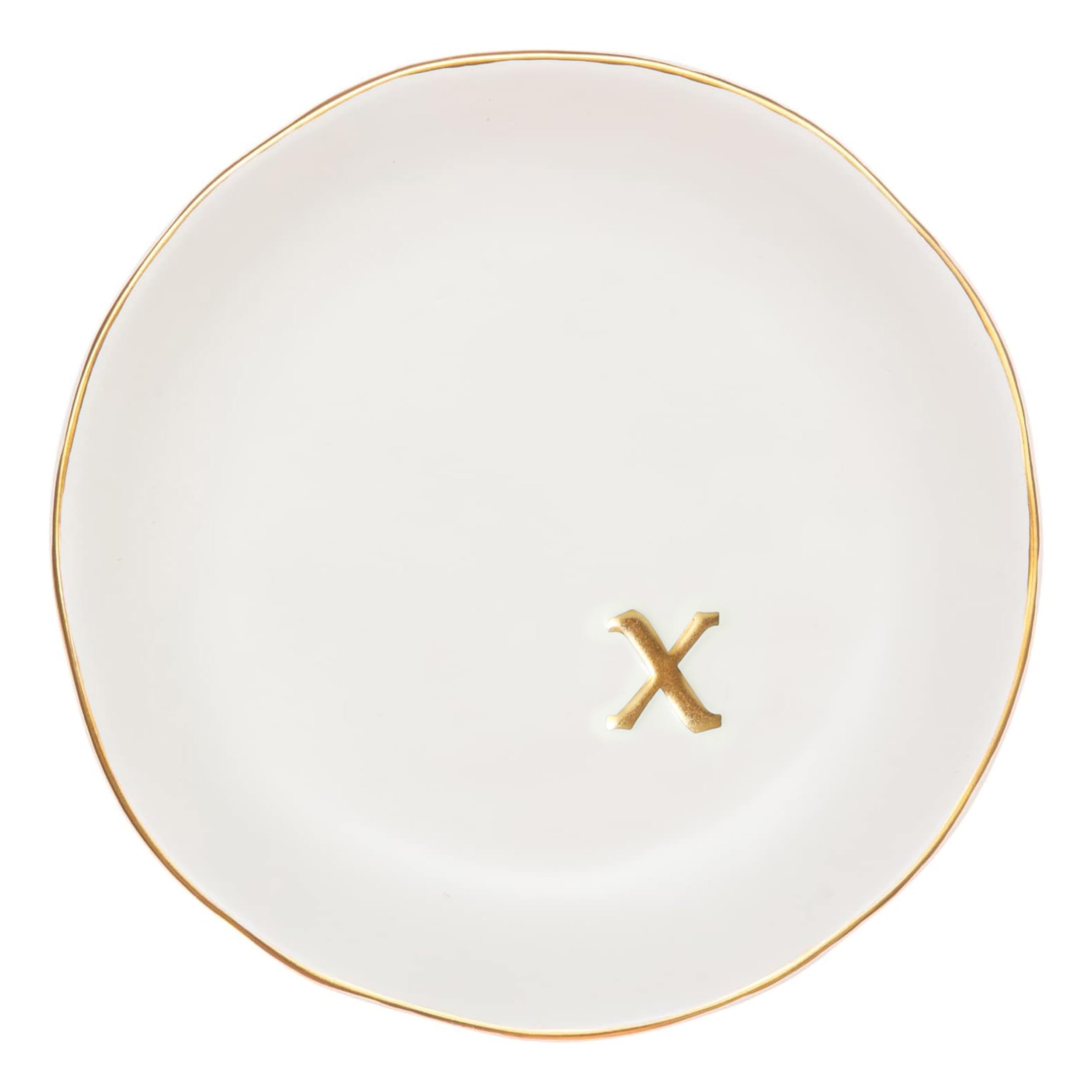 COLLECTIVE HOME - Ceramic Jewelry Tray, Decorative Trinket Dish for Rings Earrings Necklaces Bracelet Watch Keys, Birthday Mother's Day Christmas Gift for Women, 4.75", White Surface (A)