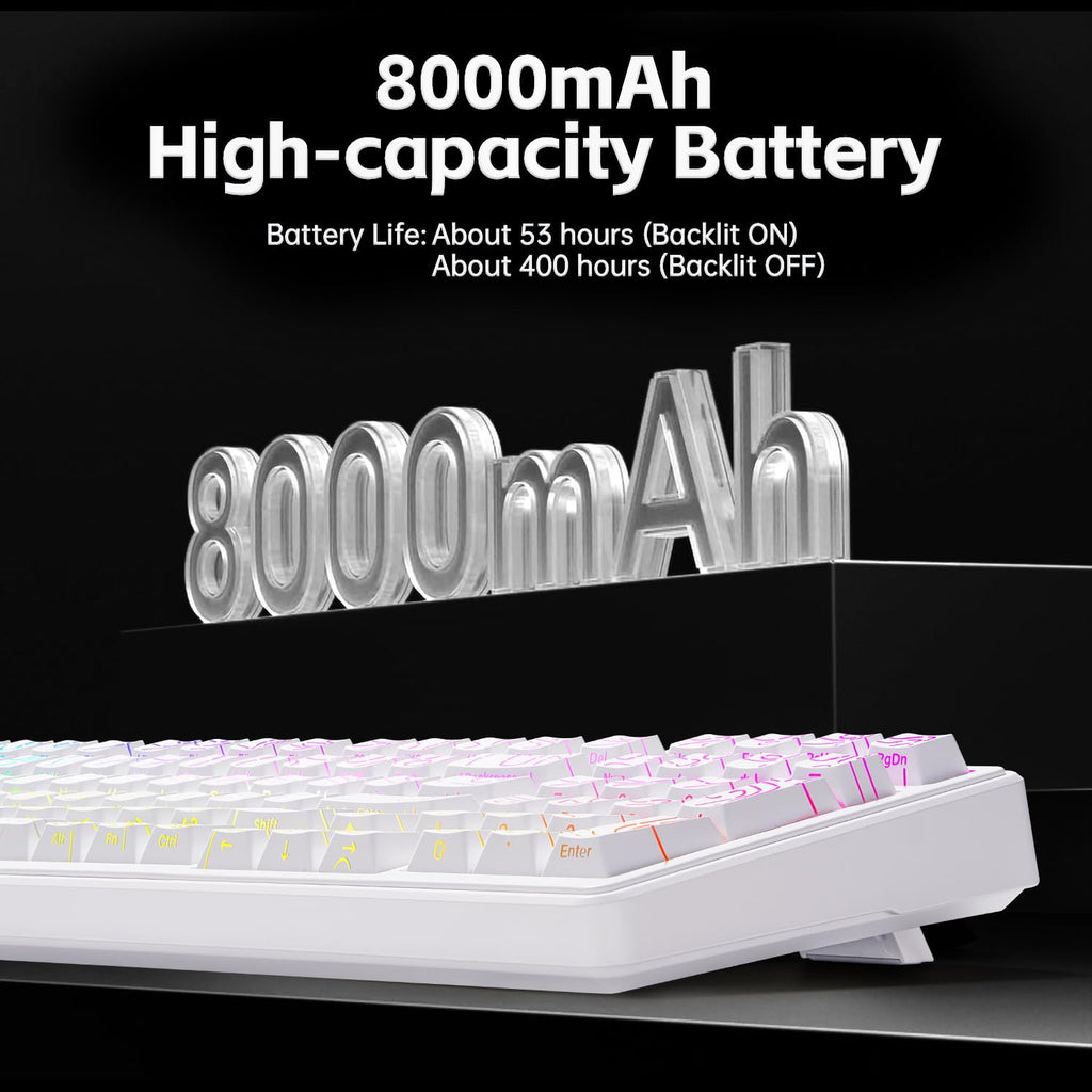 Aula F99 Mechanical Gaming Keyboard, Wireless Creamy Keyboard Hot Swappable Custom Keyboards Rechargeable, Tri-Mode BT5.0/2.4GHz/USB-C, Pre-lubed Linear Switches, RGB Backlit, Gasket Structure