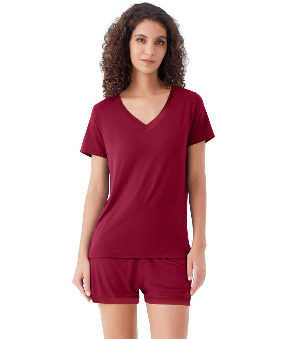 WiWi Viscose from Bamboo Pajamas Set for Women Super Soft Short Sleeve Cooling Summer Plus Size Pjs Sets Sleepwear S-4X