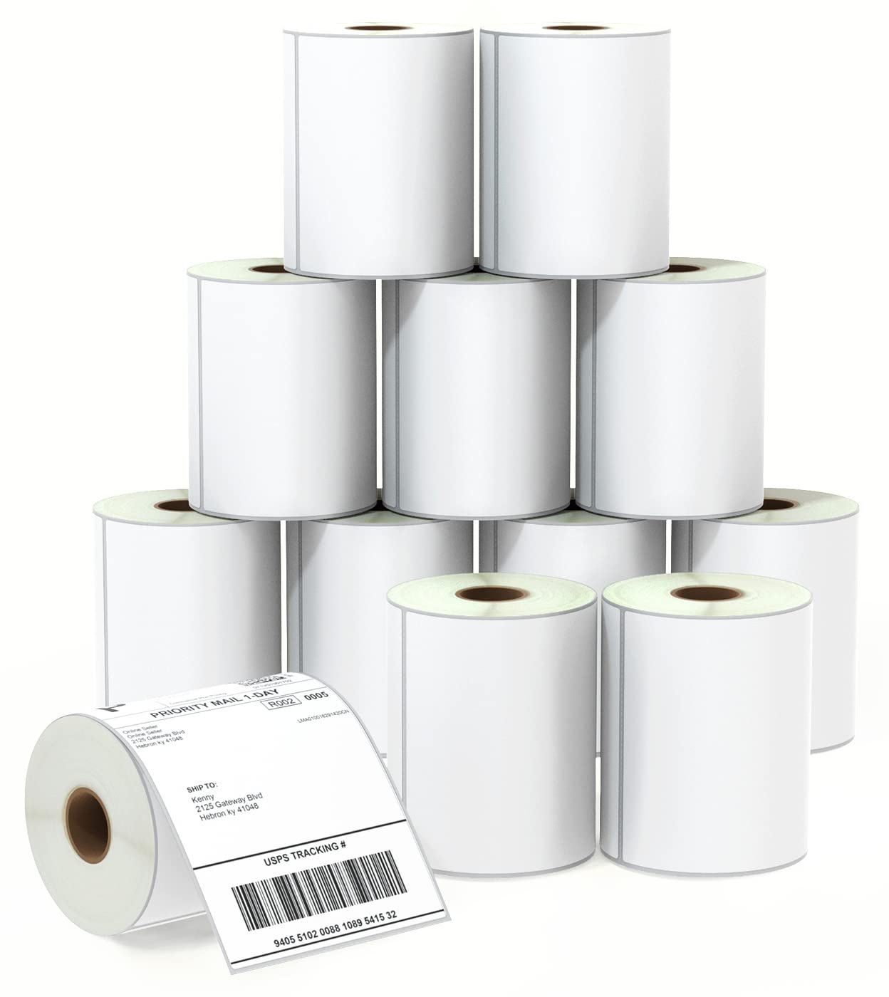 BETCKEY - 4" x 6" (102 mm x 152 mm) Shipping Labels Compatible with Zebra & Rollo Label Printer(not for dymo 4XL), Premium Adhesive & Perforated [6 Rolls, 1500 Labels]