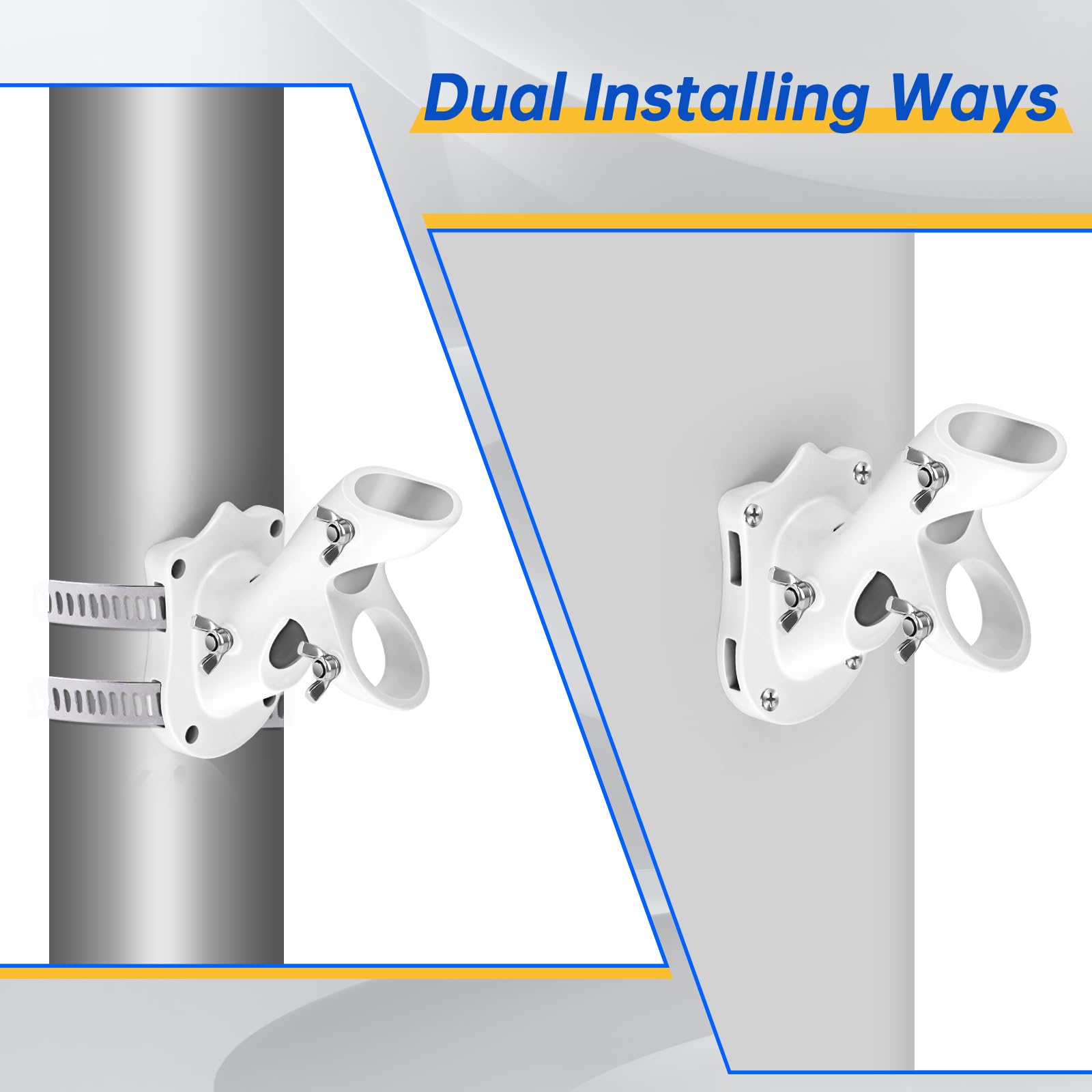 Flag Pole Holder, Anovo Flag Pole Brackets Mount Outside House Heavy-Duty Aluminum Metal Rust Proof Bracket 1" Inner Diameter 2 Positions with Hardwares for Outdoor Wall Mounting Porch(Black-1 Pack)