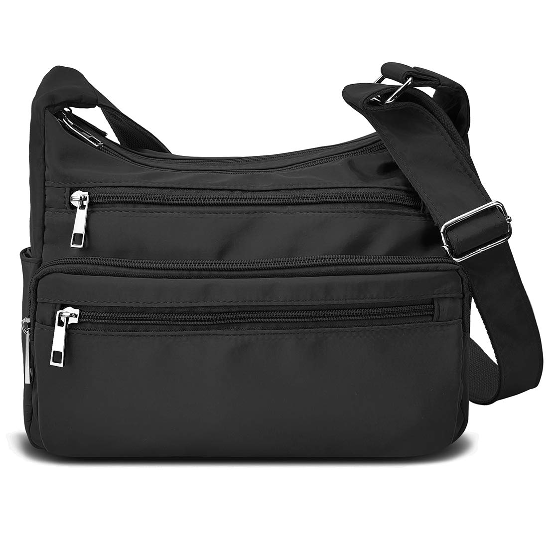 VOLGANIK ROCK RFID Purses for Women Fabric Nylon Multi Pocket Crossbody Bag Ladies Travel Handbag
