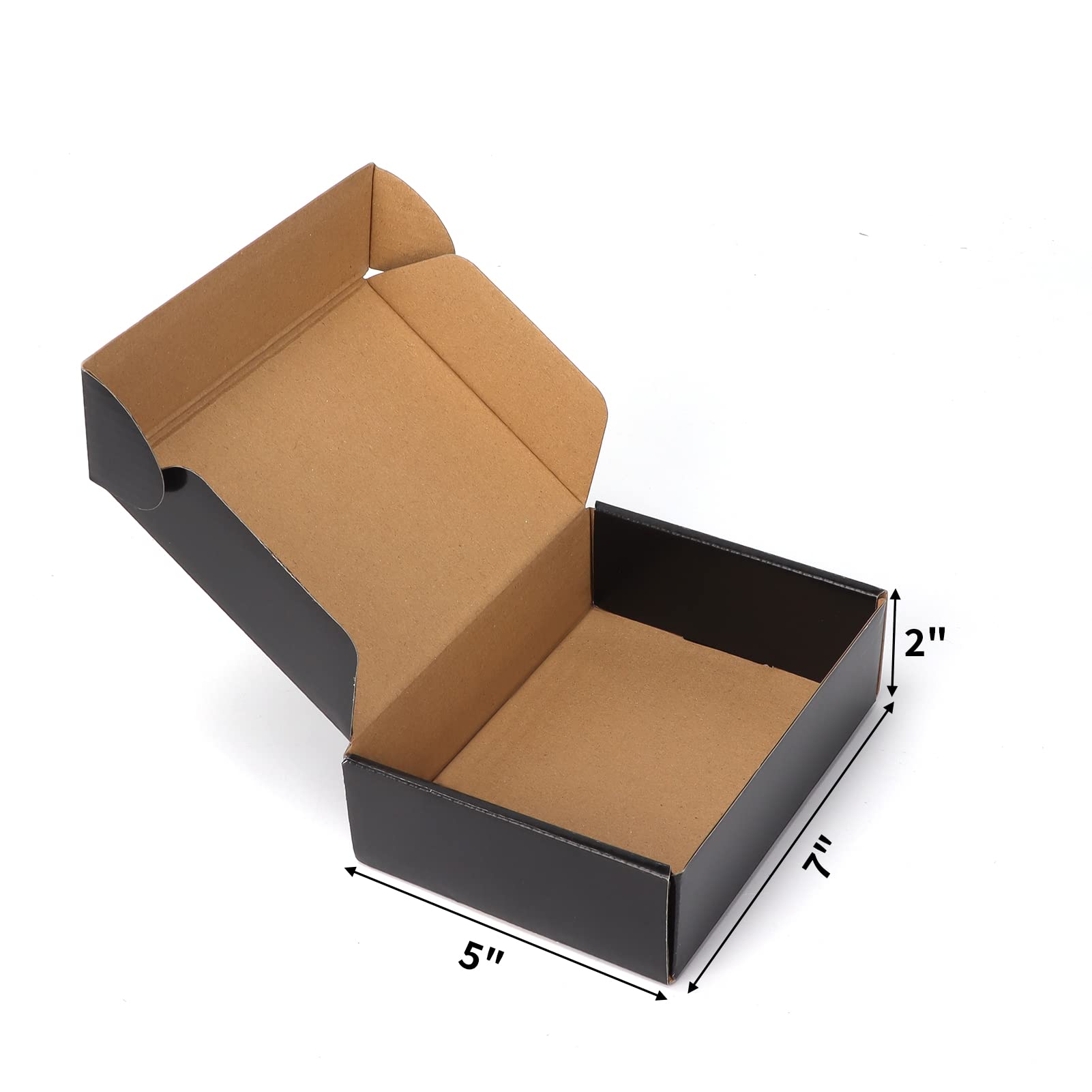 EXYGLO 40 Pack 6x4x3 Shipping Boxes, Black Corrugated Cardboard Boxes for Packaging Small Business, Moving, Shipping, Mailing, and Storing