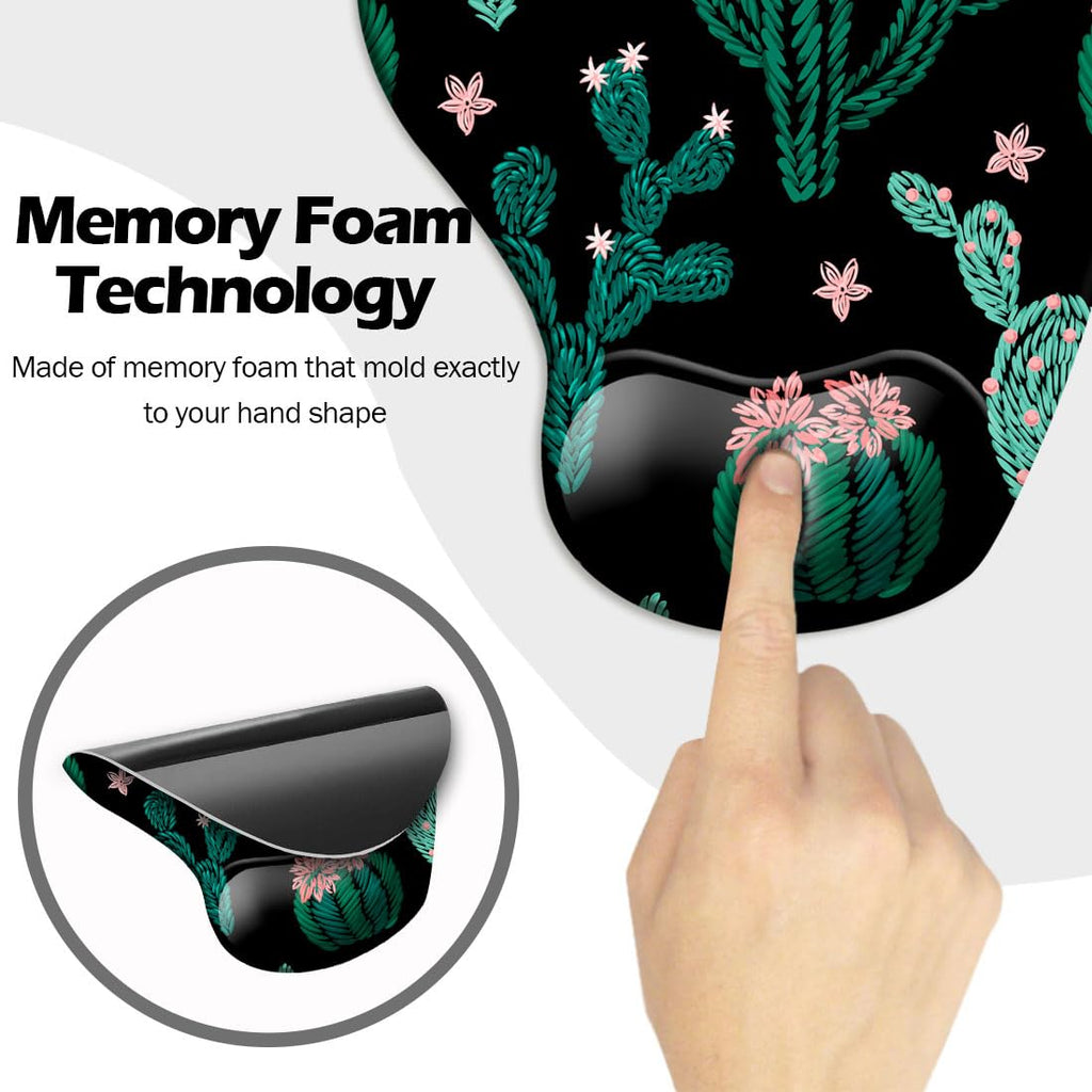 DOOKE Ergonomic Mouse Pad with Wrist Support and Coaster,Mouse Pads with Non-Slip PU Base for Home Office Working Studying Easy Typing & Pain Relief Aesthetic Art