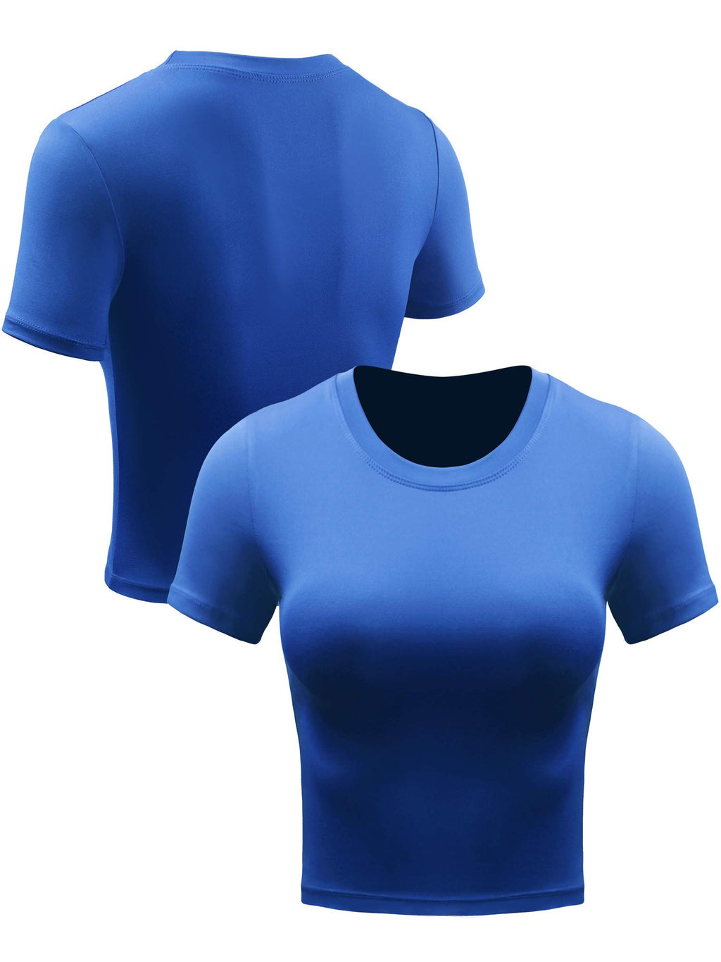 CADMUS Women's Dry Fit Crop Top Yoga Short Sleeve Shirts Crew Neck Athletic Running Tee 3 Pieces