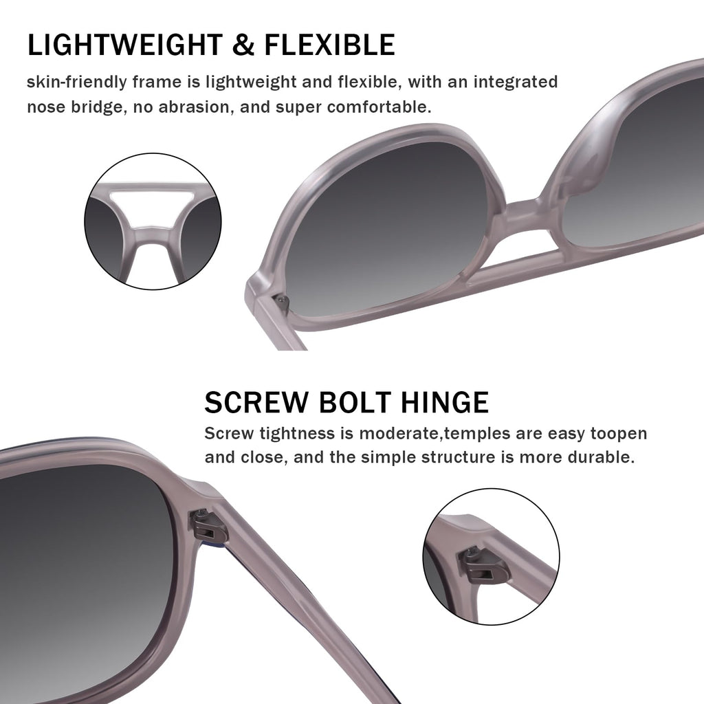 YDAOWKN Retro Square Aviator Sunglasses for Womens Mens Vintage 70s Double Bridge Sun Glasses