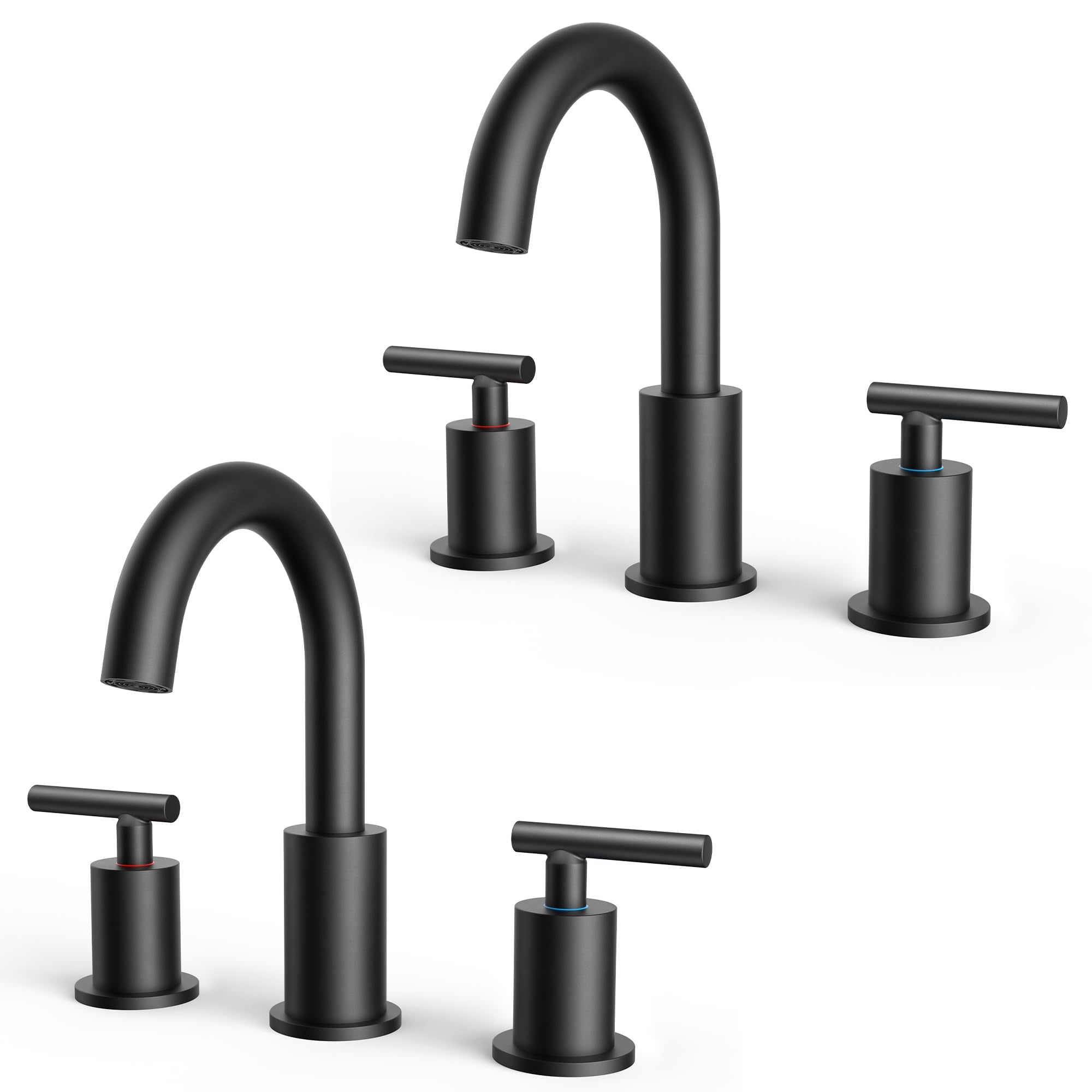 FORIOUS 4" Brushed Gold Bathroom Faucet Centerset 4 Inch, 2 Handle 2 Hole Gold Faucets for Bathroom Vanity wtih Metal Pop Up Dain, CUPC Supply Hose, High Arc Swivel Spout
