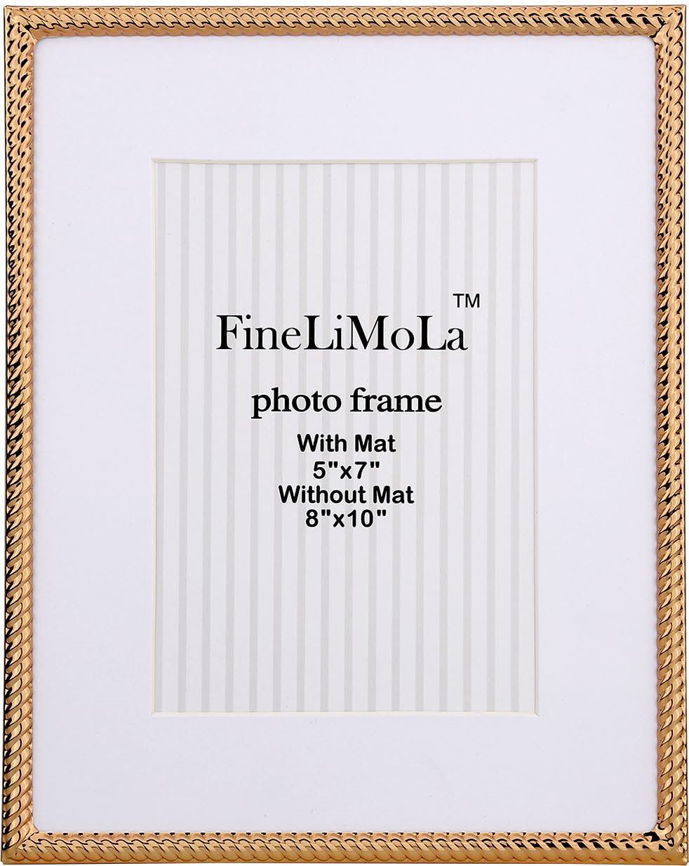 4x4 Gold Rope Design Metal Picture Frame With Mat for 3x3'', Premium Velvet Backing Real Glass Front Desktop & Wall Display Elegant Home Decor