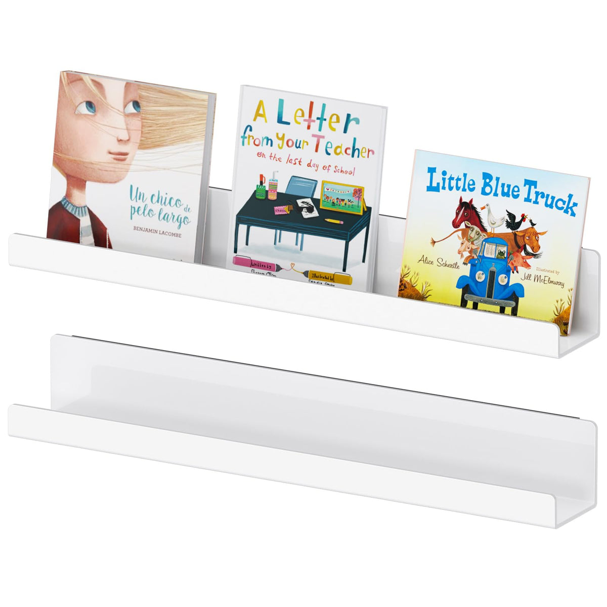Magnetic Book Shelf for Whiteboard, Reusable Acrylic Book Display Shelf with Strong Adsorption Capacity, Magnetic Book Holder for Classroom Refrigerator Office Teacher Kids, Black