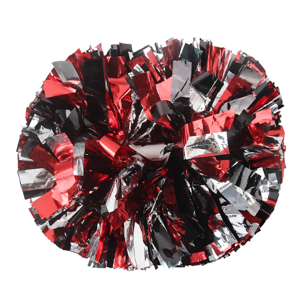 Lovecheer 2PCS/6PCS Metallic Pom Poms Cheerleading with Baton Handle Cheer Pompoms for Kids Adults Team Sports Spirit Party Cheering