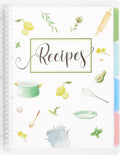 SOLIGT Recipe Book to Write in Your Own Recipes, 9.6’’x12.5’’ Personal Blank Recipe Notebook, Removable Recipe Journal Book Binder with 8 Dividers and 24 Tabs, Hold up to 240 Recipes