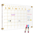 Acrylic Calendar for Wall Whiteboard, 12" x 12" Weekly Clear Dry Erase Board, Small Planning Board White Board for Wall, Home, Office, School