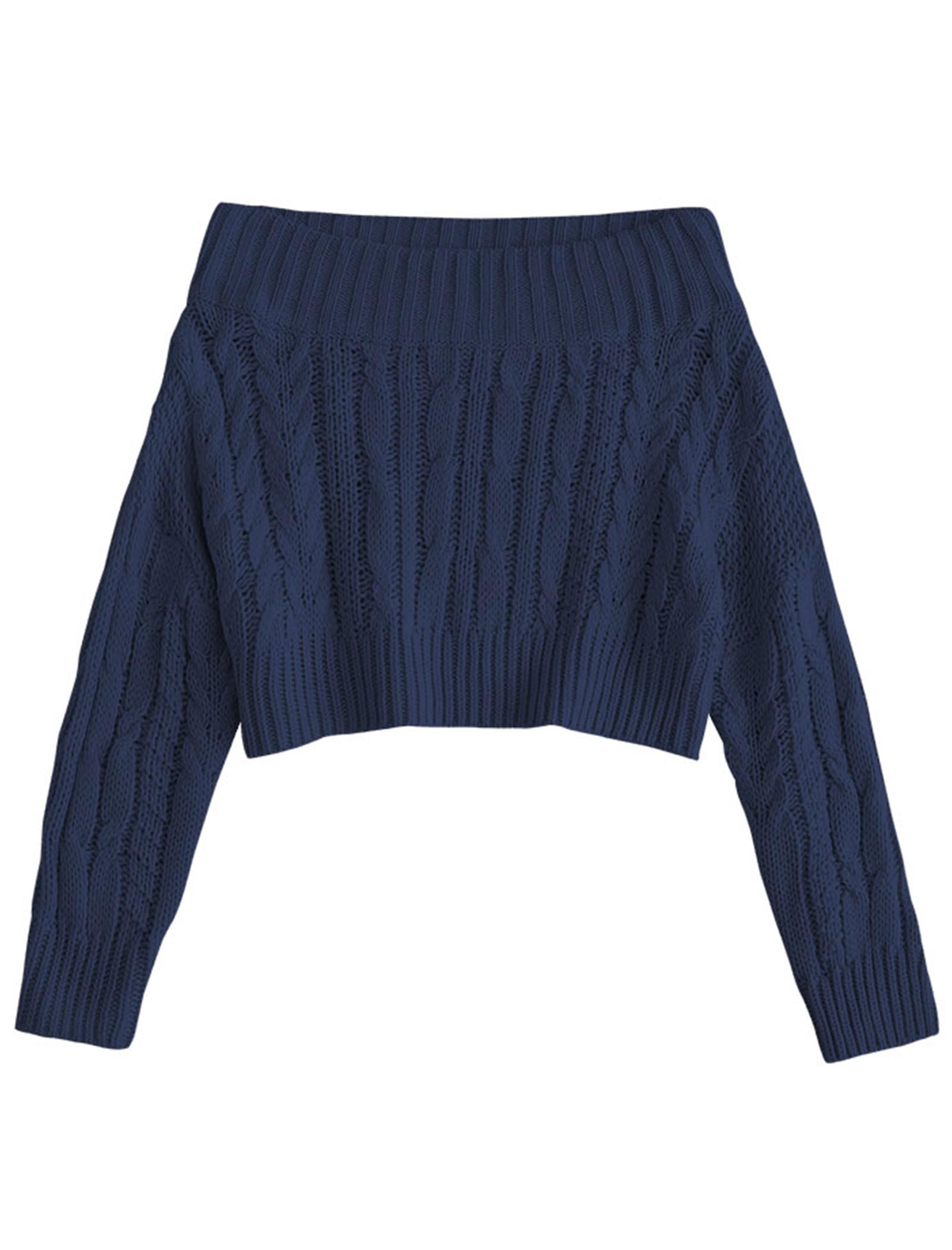ZAFUL Women V Neck Button Knit Crop Sweaters Batwing Sleeve V Back Ribbed Hem Pullover Sweater