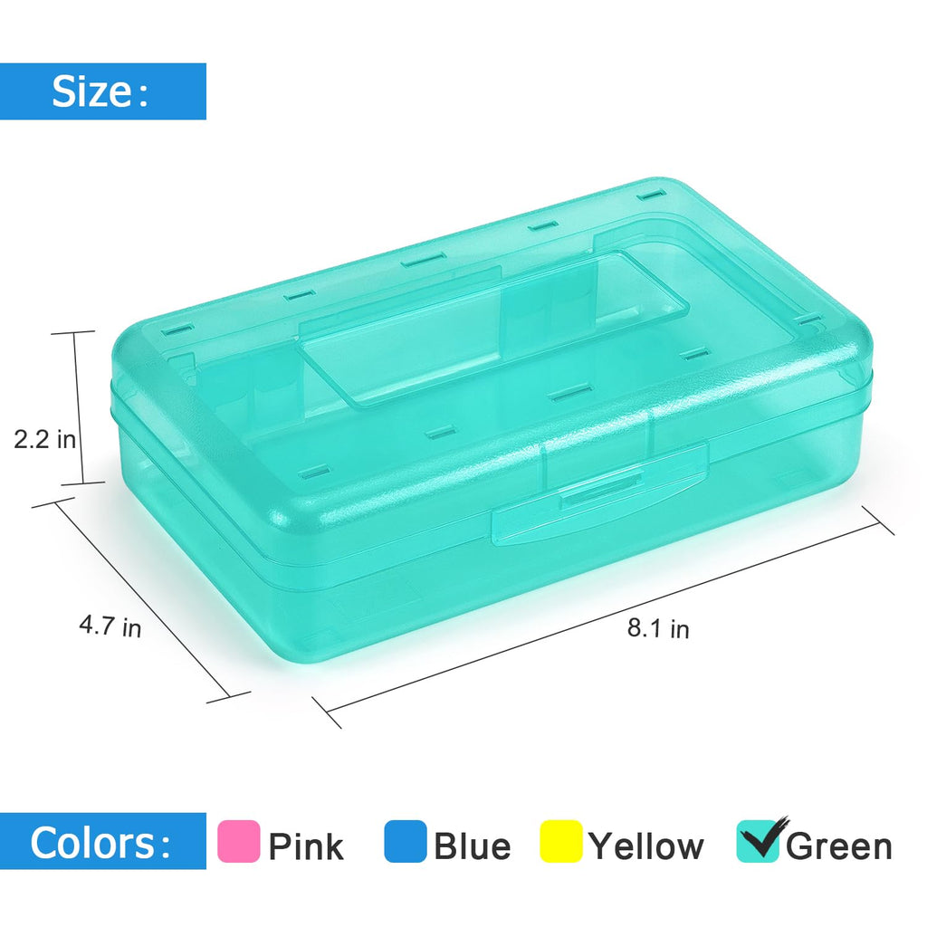 Tamaki 1 Pack Plastic Pencil Box Large Capacity Pencil Boxes Clear Boxes with Snap-tight Lid Stackable Design and Stylish Office Supplies Storage Organizer Box, Black