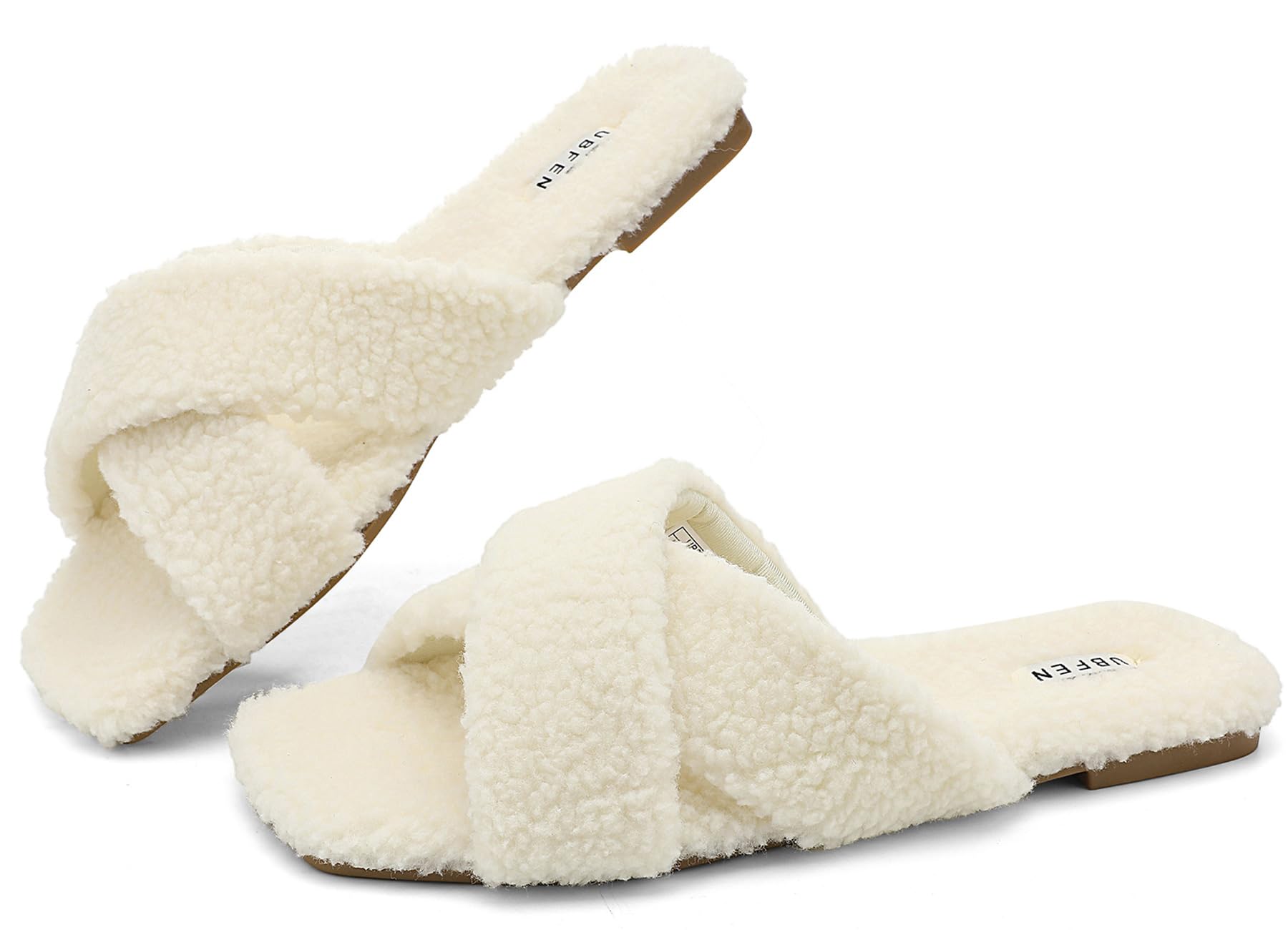 UBFEN Womens Mens Slippers Memory Foam Comfort Fuzzy Plush Lining Slip On House Shoes