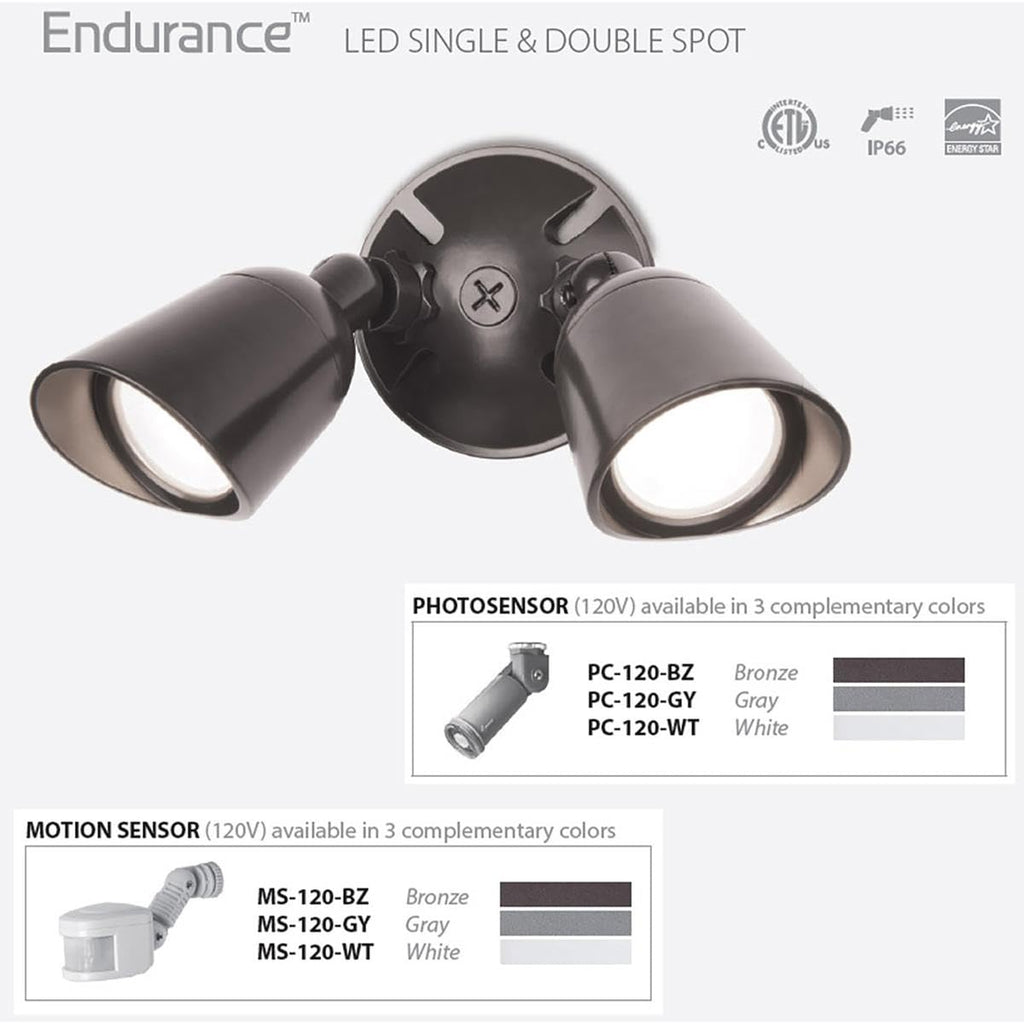 WAC Lighting, Endurance Double Spot Energy Star 30W LED Spot Light 3000K in Black