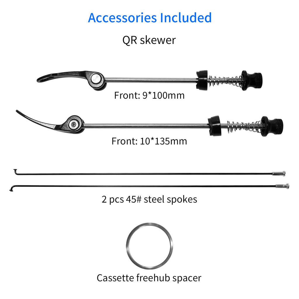 26"/27.5"/29" Mountain Bike Wheelset，Ultralight Aluminum Alloy Rim 32H High Strength Bike Wheels， Quick Release Disc Brake MTB Wheel Set， Compatible 7-12 Speed Cassette