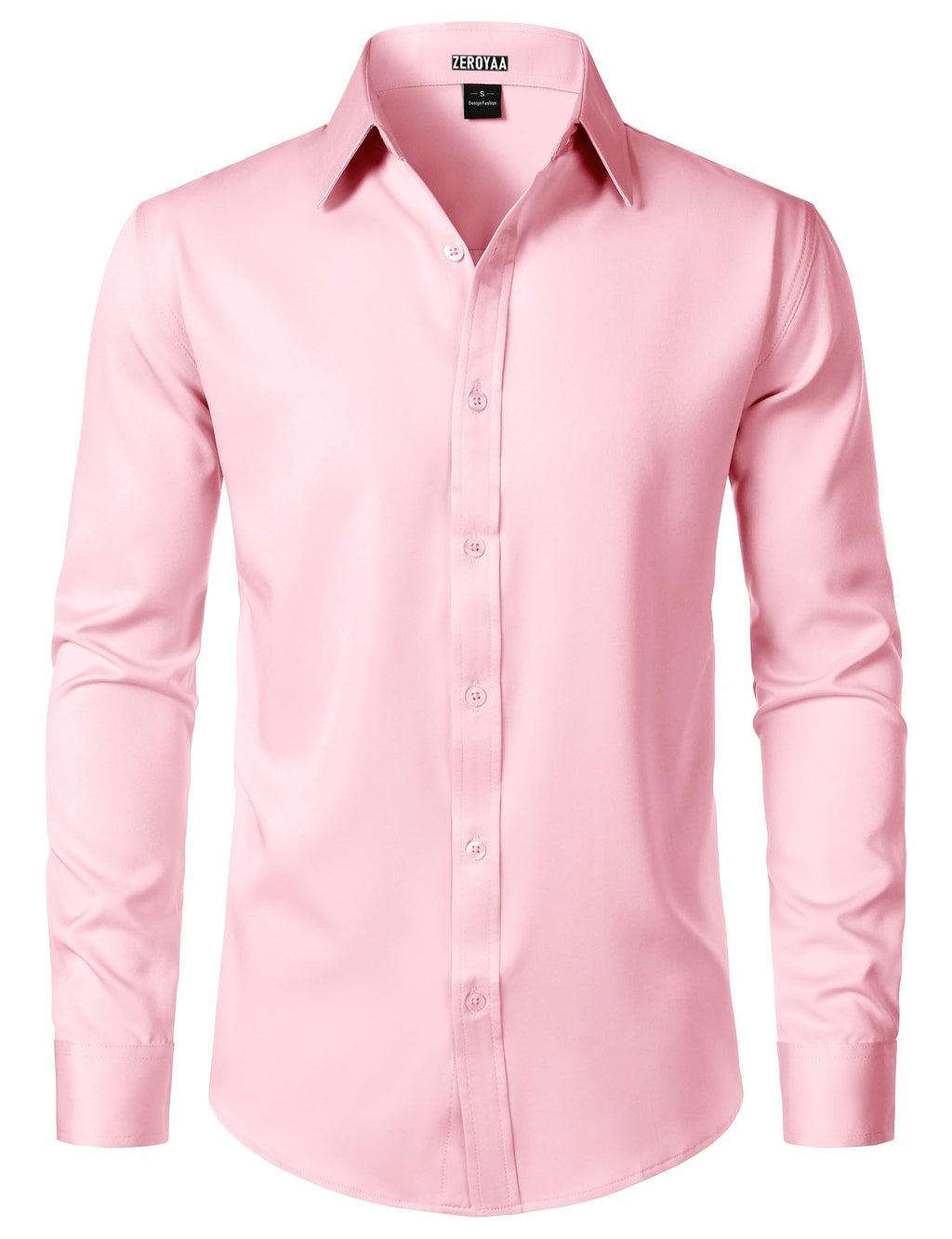 ZEROYAA Men's Wrinkle Free Long Sleeve Dress Shirt Business Casual Modern Slim Fit Button Down Shirts for Wedding and Office
