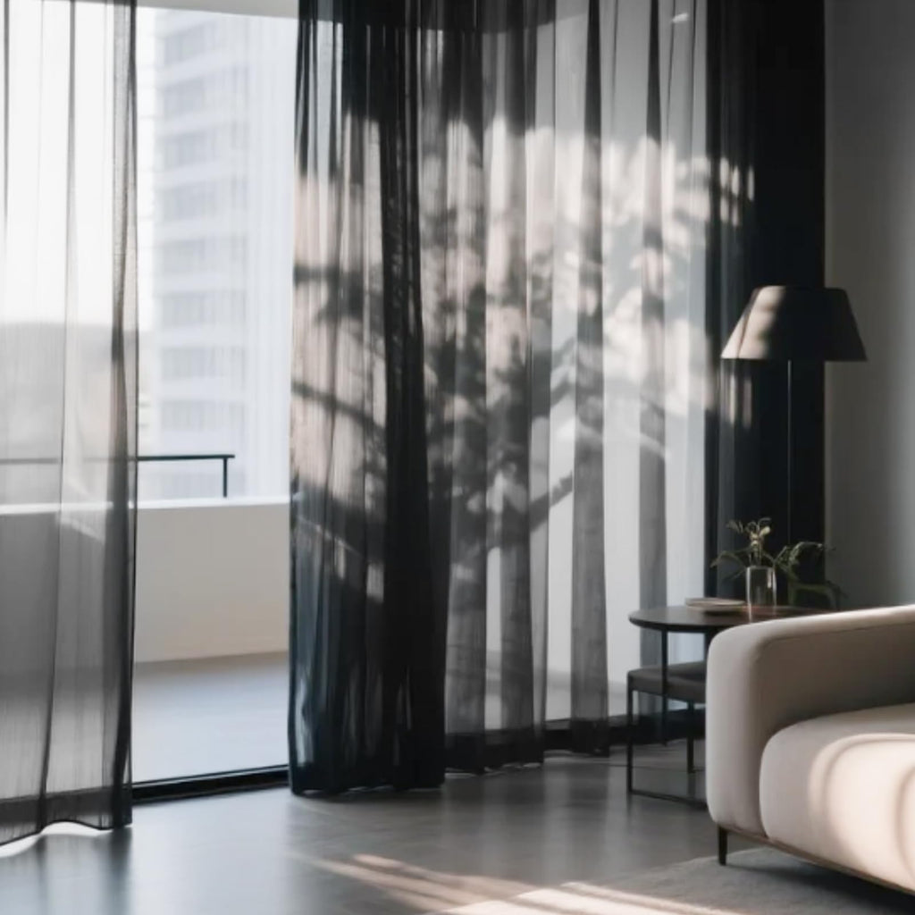 Dreaming Casa Solid Sheer Curtains 84 Inches Long Grey Rod Pocket Voile Draperies for Bedroom Living Room, 2 Panels, Each 42" W x 84" L