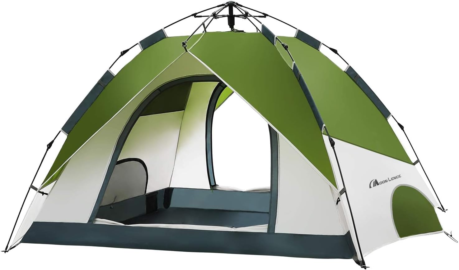 MOON LENCE Pop Up Tent 3-4 Person, 60s Instant Setup Camping Tent with 2 Doors, Water-Resistant & Windproof Dome Tent for Car Camping, Backyard, Traveling