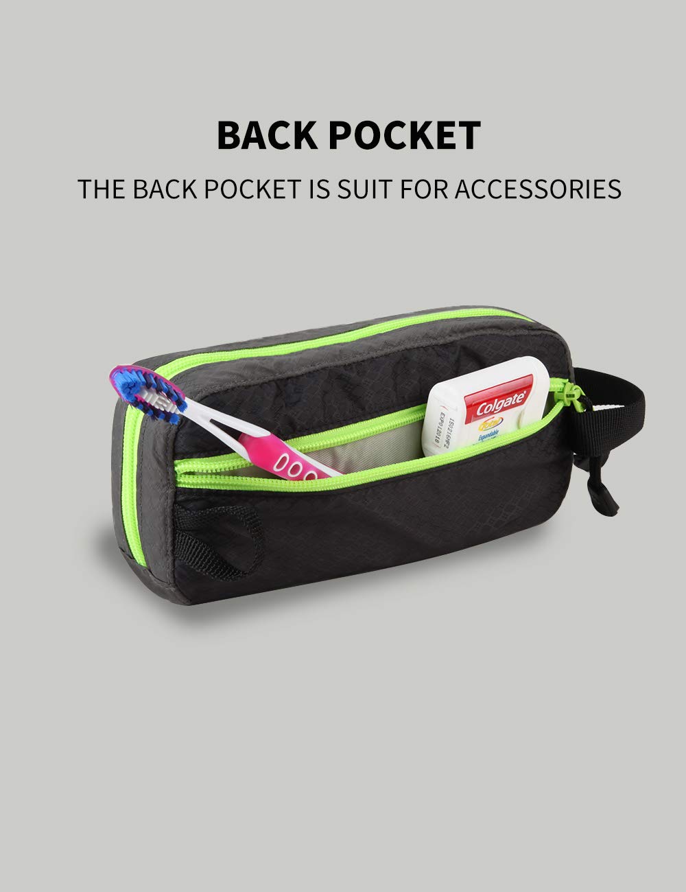 GOX Travel Small Toiletry Bag for Men Nylon Dopp Kit Medicine Bag Travel Organizer Pouch Shave Kits for Teens Toiletry Essentials Bathroom Compact (Black, 7.9 * 3.7 * 2 Inches)