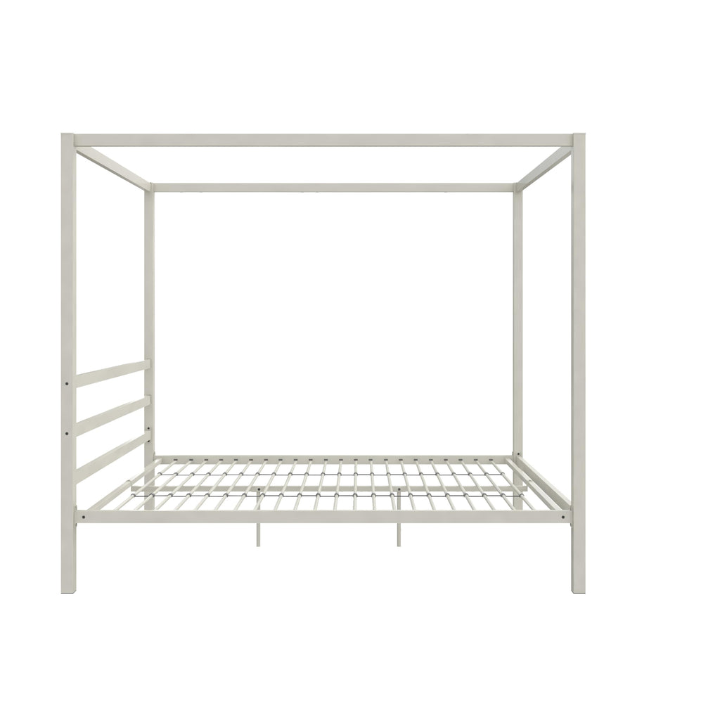 DHP King Metal Canopy Bed, Modern Design with Built-In Headboard, Sturdy Frame, No Box Spring Needed, Gunmetal Gray