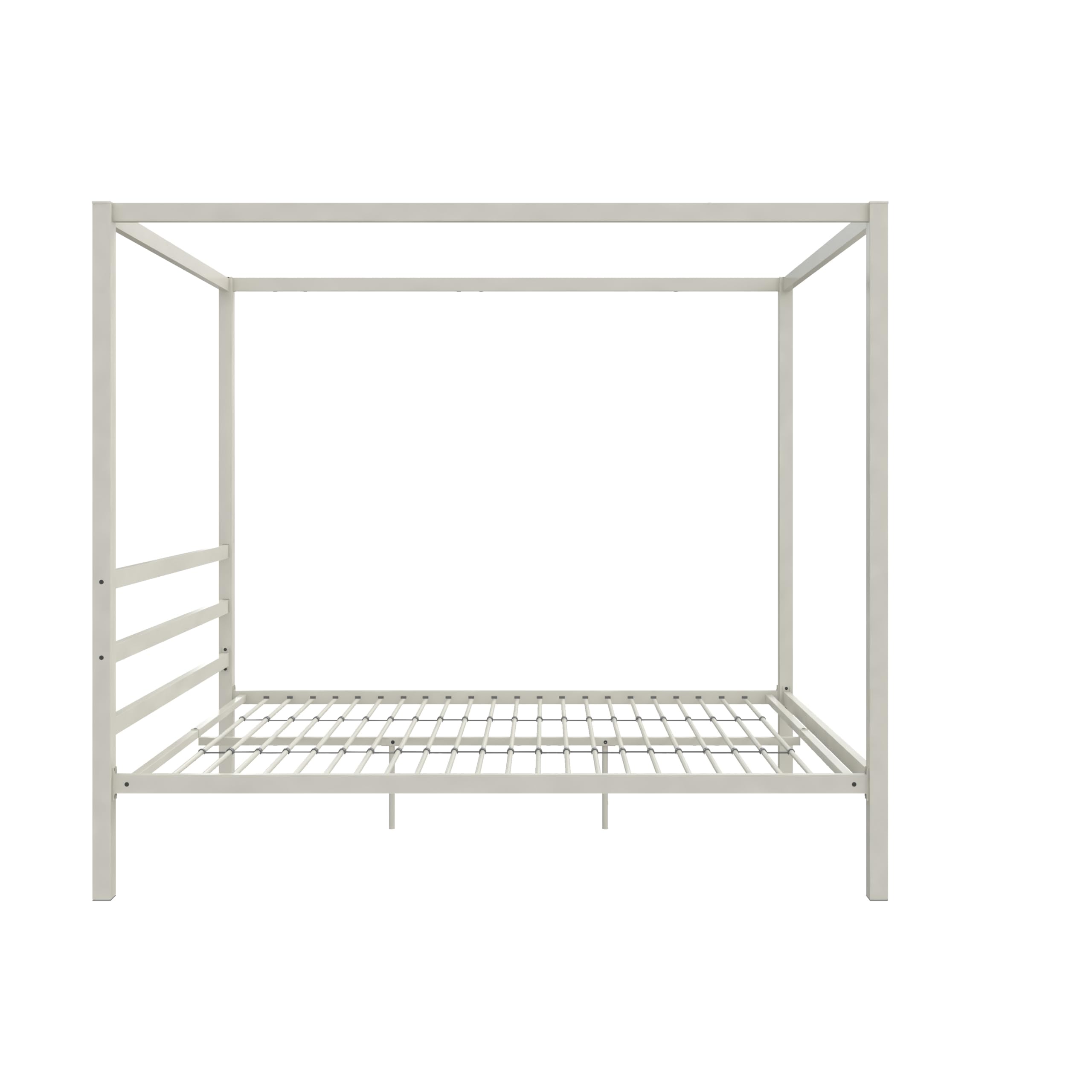 DHP King Metal Canopy Bed, Modern Design with Built-In Headboard, Sturdy Frame, No Box Spring Needed, Gunmetal Gray