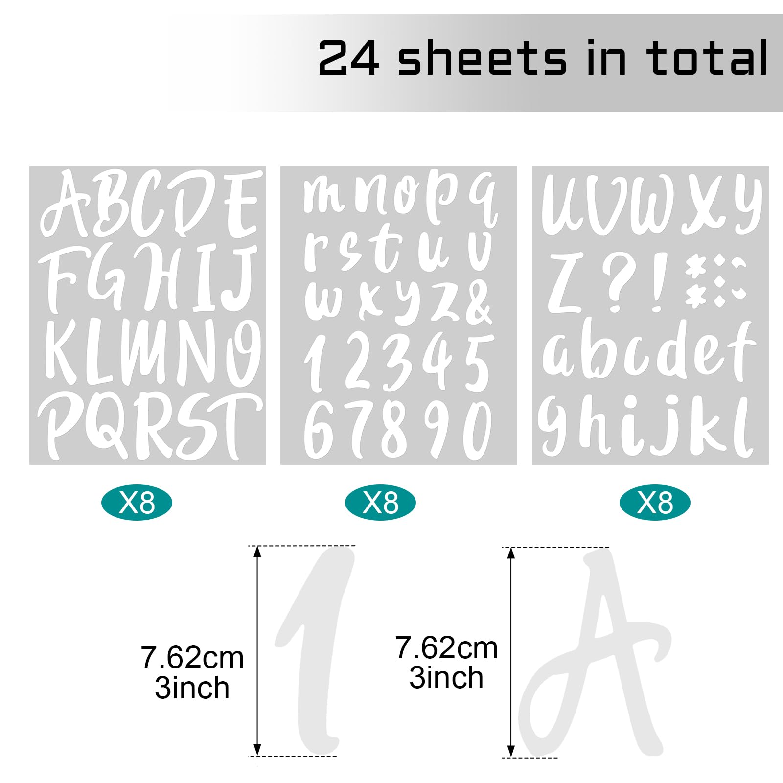 Outus 576 Pieces 8 Sheets Letters Stickers Self Adhesive Vinyl Letter for Graduation Cap Alphabet Number Stickers Mailbox Numbers Sticker, Decals for Classroom Decor Sign Door(Black,1 Inch)