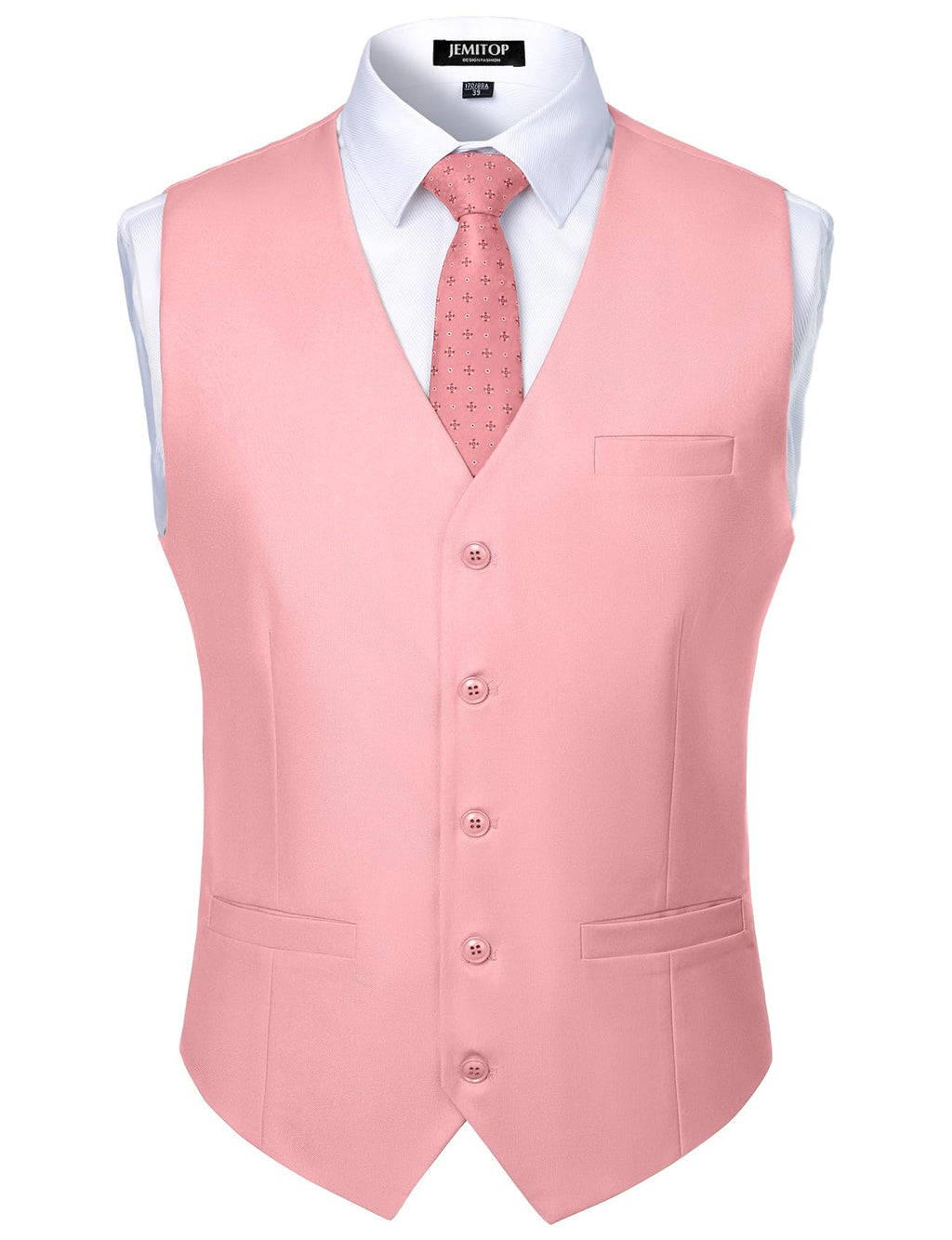 JEMITOP Men's Classic Slim Fit Dress Vest Formal Wedding Prom Tuxedo Suit Vest with Pocket
