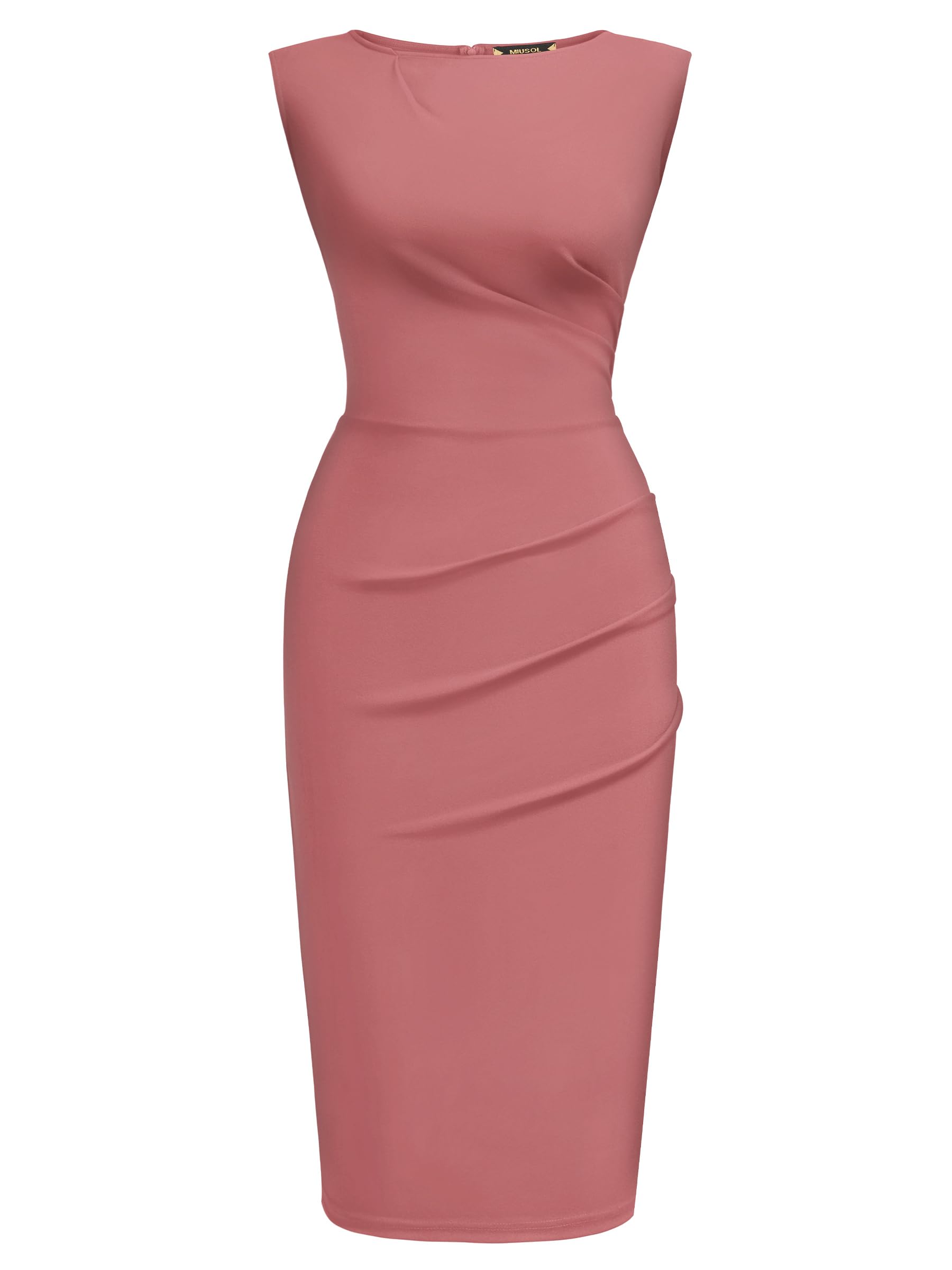 Miusol Women's Retro Ruffle Style Slim Work Pencil Dress