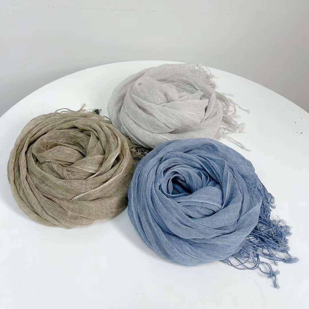 Jeelow Lightweight Summer Scarf Light Shawl Wrap Linen Feel Scarves For Men And Women