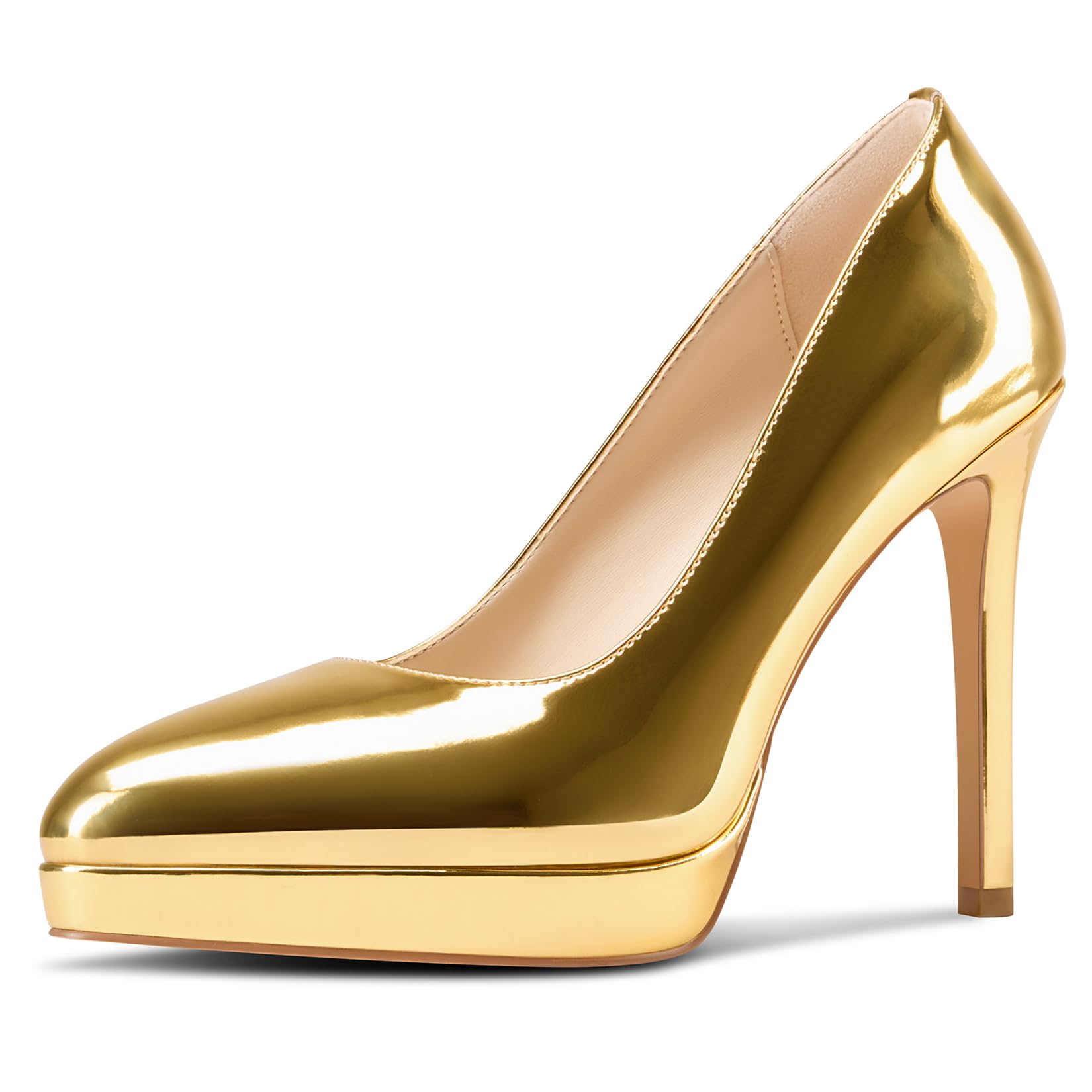 Castamere Womens High Heels Platform Pumps Slip-on Stilettos 12CM Heel Office Dress Shoes