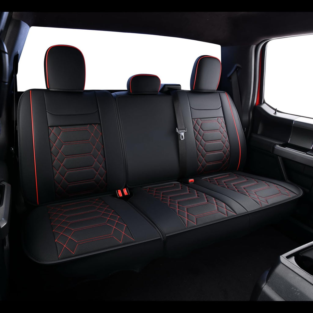 RISINGSTAR Silverado Sierra Front Seat Covers Faux Leather, Fit for 2007-2026 Chevy Silverado GMC Sierra 1500/2500HD/3500HD Crew Double Regular Cab(Front Pair, Black 2 pcs)