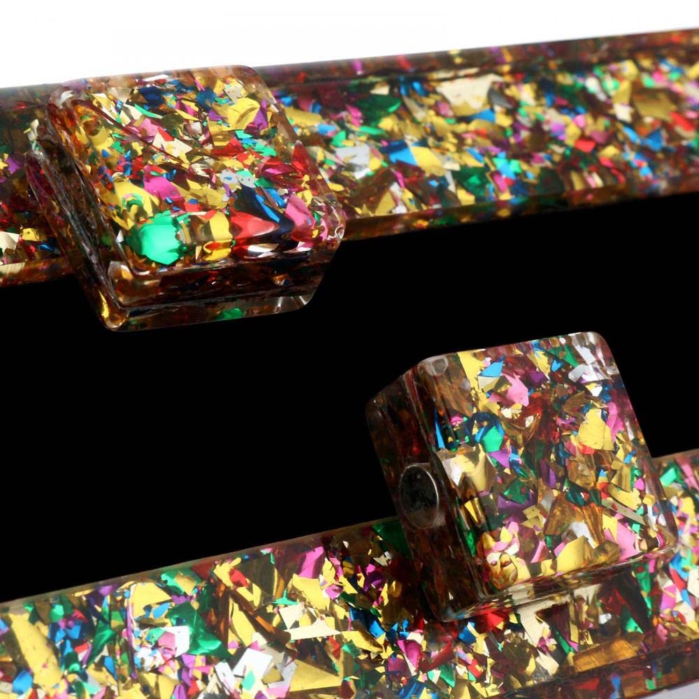 Gets Acrylic Purses and Handbags for Women Multicolor Perspex Geometric Patterns Box Clutch Banquet Evening Crossbody Handbag